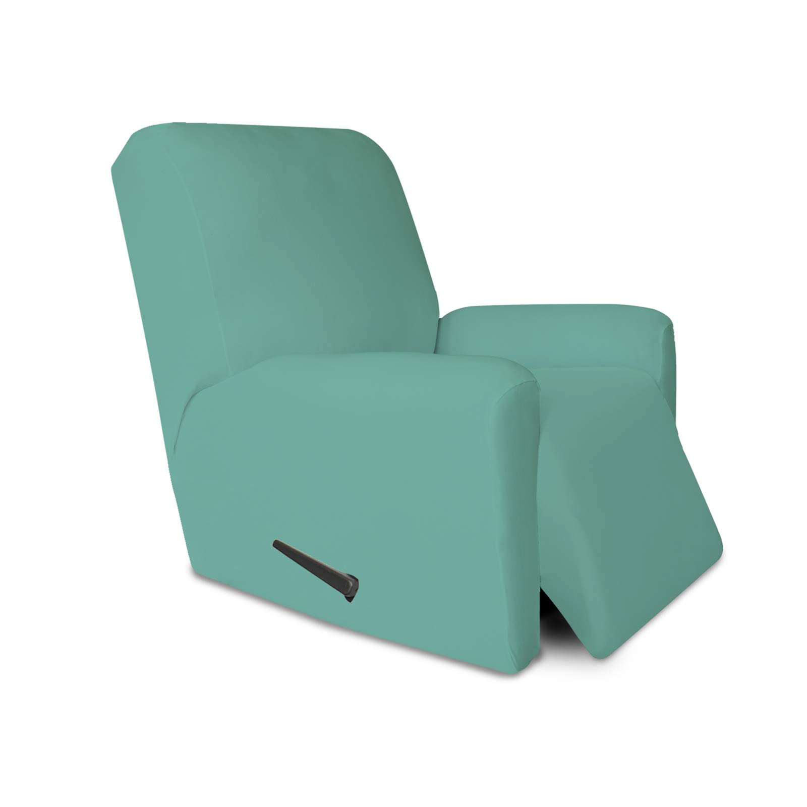 PureFit Super Stretch Sofa Slipcover with Pockets - Washable Spandex Couch Cover, Non-Slip Elastic Furniture Protector for Pets & Kids (Recliner, Cyan) - Perfect for Living Room, Family Gatherings & Pet-Friendly Homes