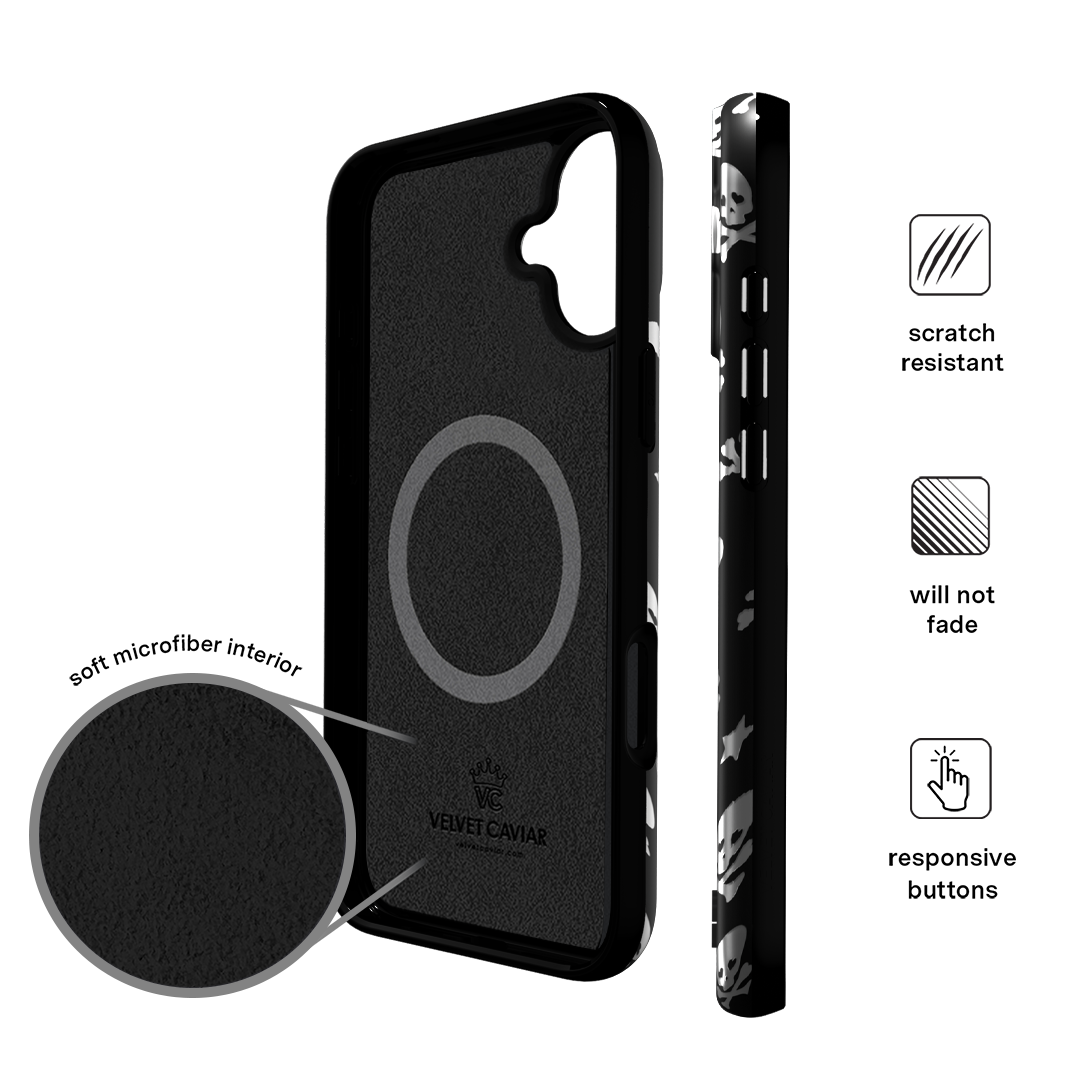 Stylish Chrome Skulls iPhone Case - Trendy Protective Cover for iPhone [Model] - Perfect for Everyday Use, Parties & Gifts