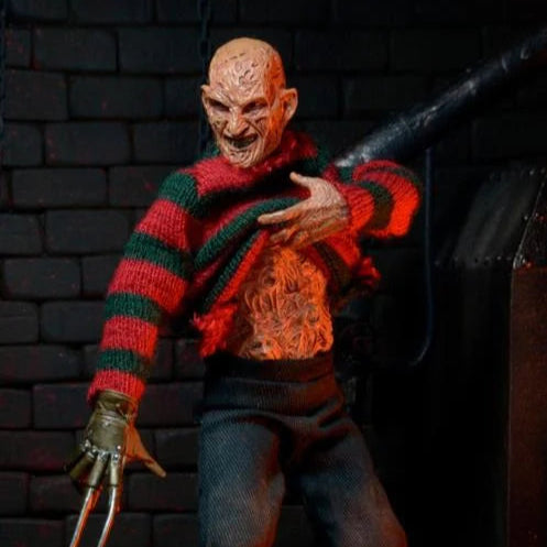 Freddy Krueger Nightmare on Elm Street 3 Dream Warriors 8-Inch Clothed Action Figure - Horror Movie Collectible for Fans & Halloween Decor