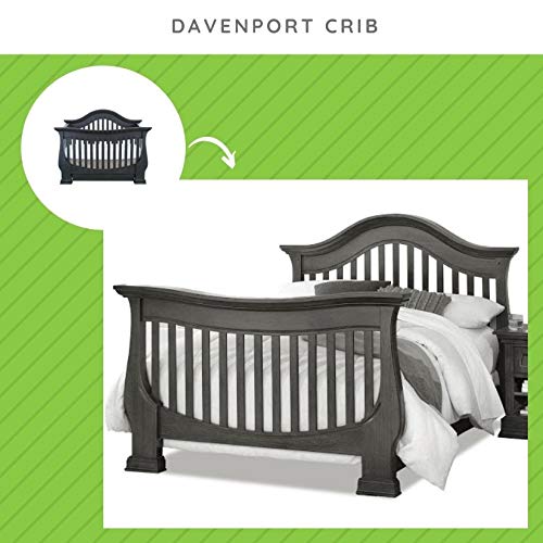 Full-Size Crib Conversion Kit Bed Rails for Baby Appleseed & Eco-Chic Cribs – Slate Gray (Option 1) | Safe Toddler Bed Transition | Nursery & Kids Room Upgrade