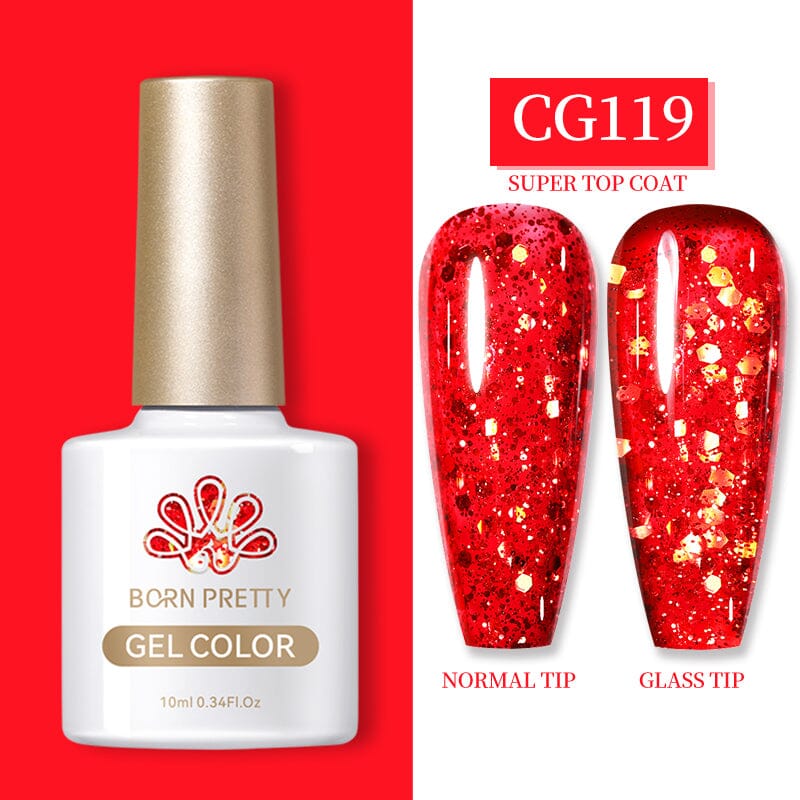 Red Glitter Gel Nail Polish - 10ml Long Lasting Shine for Manicures & Pedicures - Perfect for Parties, Weddings & Special Occasions