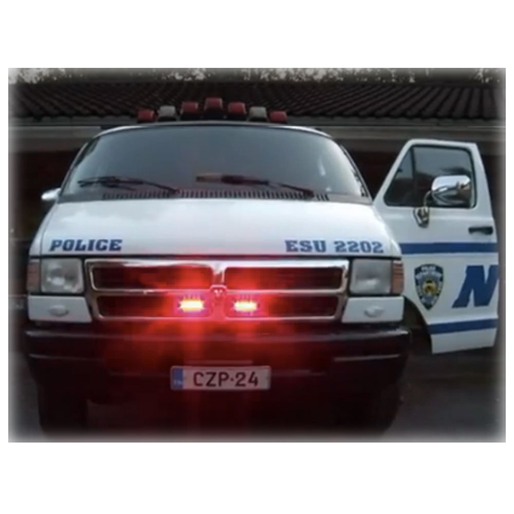 Exh04 Master and Slave Red LED Strobe Grille Lights - High Visibility Emergency Warning Lights for Trucks, Emergency Vehicles & Off-Road Use