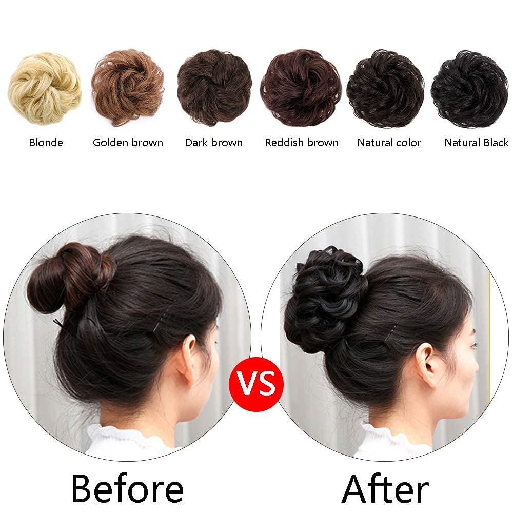 BeatStock 1PC Synthetic Black Hair Bun - Natural Looking Hairpiece for Women | Perfect for Cosplay, Daily Styling & Special Occasions