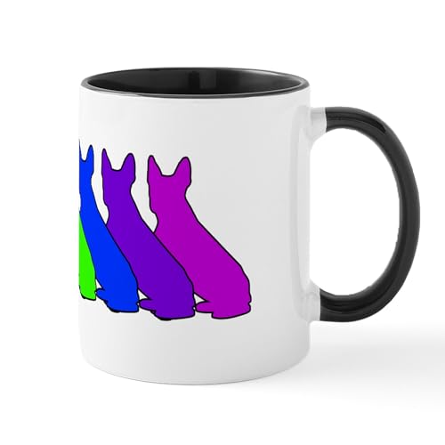 White/Black Inside - Rainbow Boston Terrier Mug