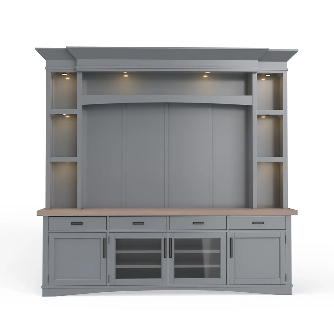 Modern Roots TV Stand Entertainment Center with Storage - Wooden Media Console for Living Room, Bedroom, Home Theater (Use for TV, Gaming Console, Books & Decor)