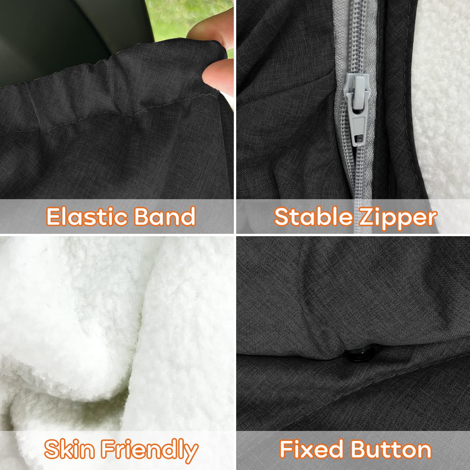 Longdafei Baby Car Seat Cover - Soft & Warm Winter Infant Car Seat Protector for Strollers - Cozy Black Car Seat Cover for Girls & Boys - Perfect for Cold Weather & Outdoor Adventures
