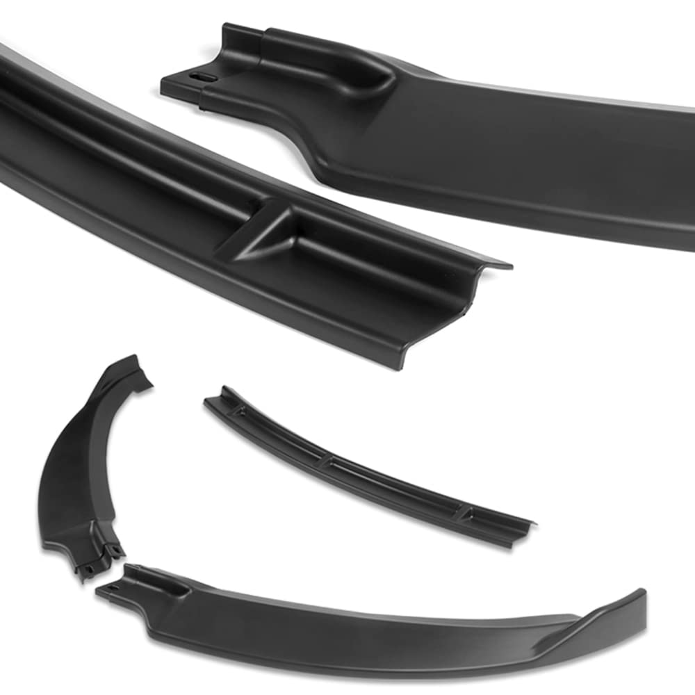 5PCS Front Bumper Lip & Side Skirt Rocker Winglet Canard Diffuser Wing Kit for 2012-2016 Tesla Model S - ABS Matte Black Front Lip Spoiler Air Chin Body Splitter - Enhance Aerodynamics & Sporty Look for Street Racing & Car Shows