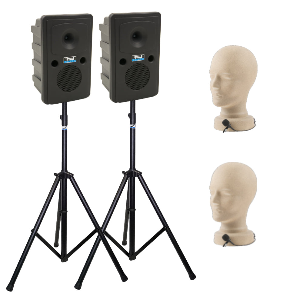 Anchor Audio Go Getter Pair (U2, COMP) - Portable PA Speaker System with 2 Wireless Microphones for Outdoor Events, Parties & Public Speaking
