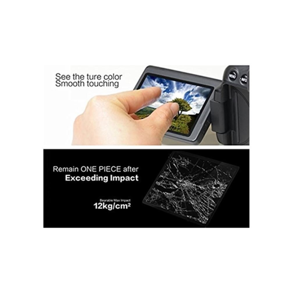 GGS LARMOR Self-Adhesive Optical Glass LCD Screen Protector for Canon EOS 77D - HD Clear Scratch-Resistant Protection - Perfect for Outdoor Photography & Travel