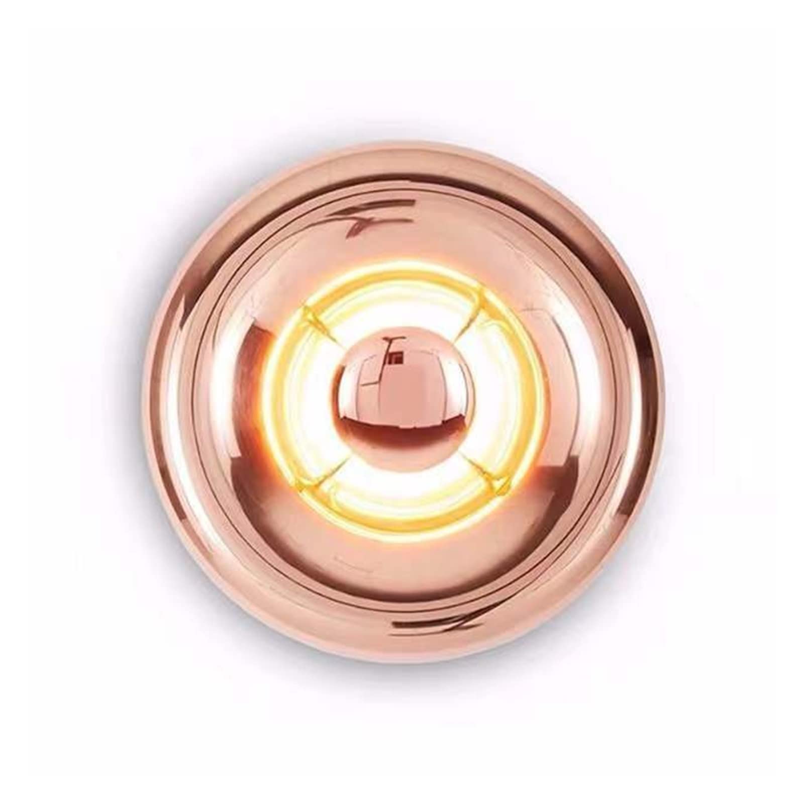 Nordic Modern Wall Sconce - Round Chrome & Rose Gold Glass Wall Lamp for Bedroom, Parlor, Living Room | Surface Mount Light Fixture for Home Decor & Ambient Lighting