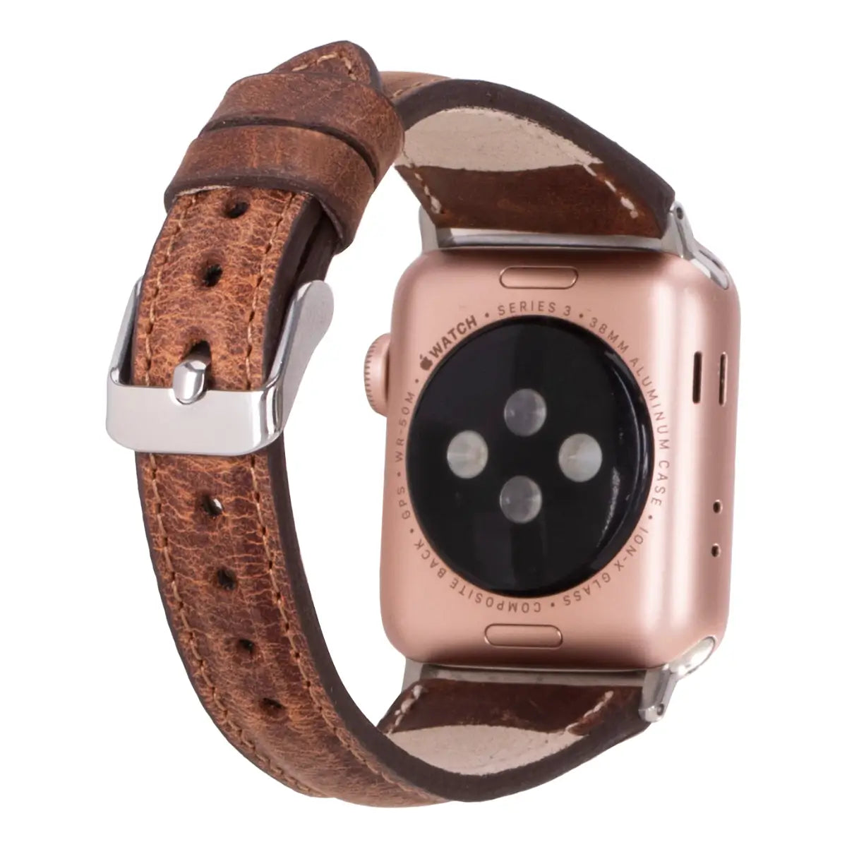 Vintage Distressed Brown Leather Slim Apple Watch Band - Stylish & Durable Replacement Strap for Work, Travel & Everyday Wear