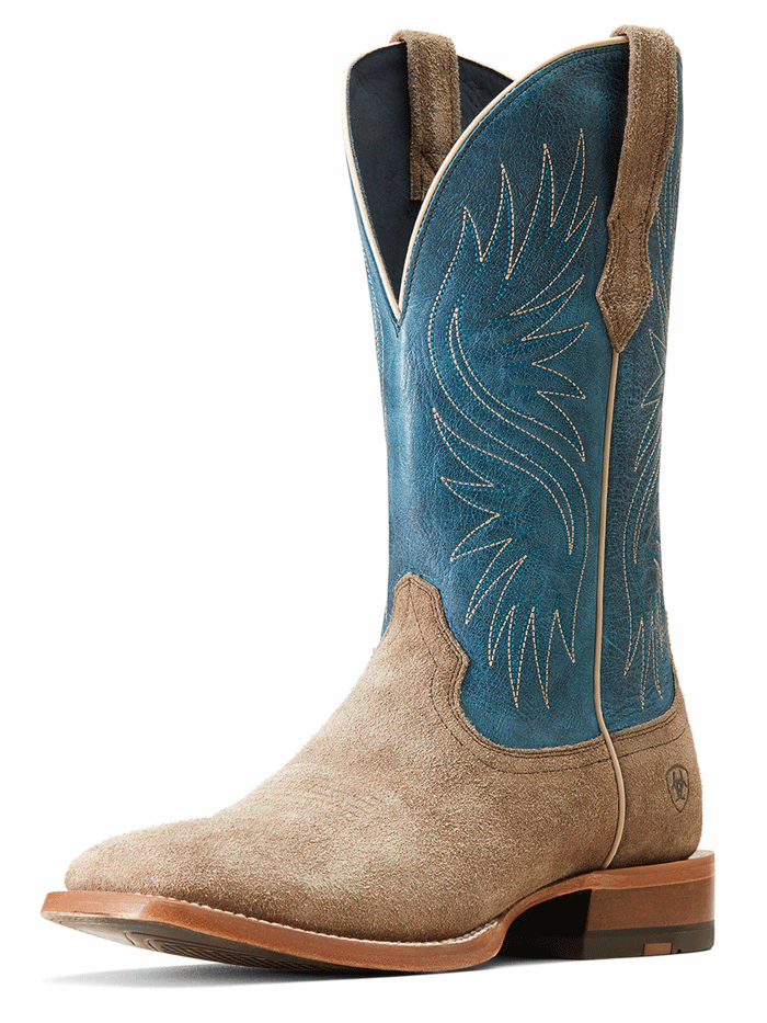 Ariat Men's Circuit Rockridge Western Boot - Smokey Roughout Leather Cowboy Boots for Riding, Work & Outdoor Activities