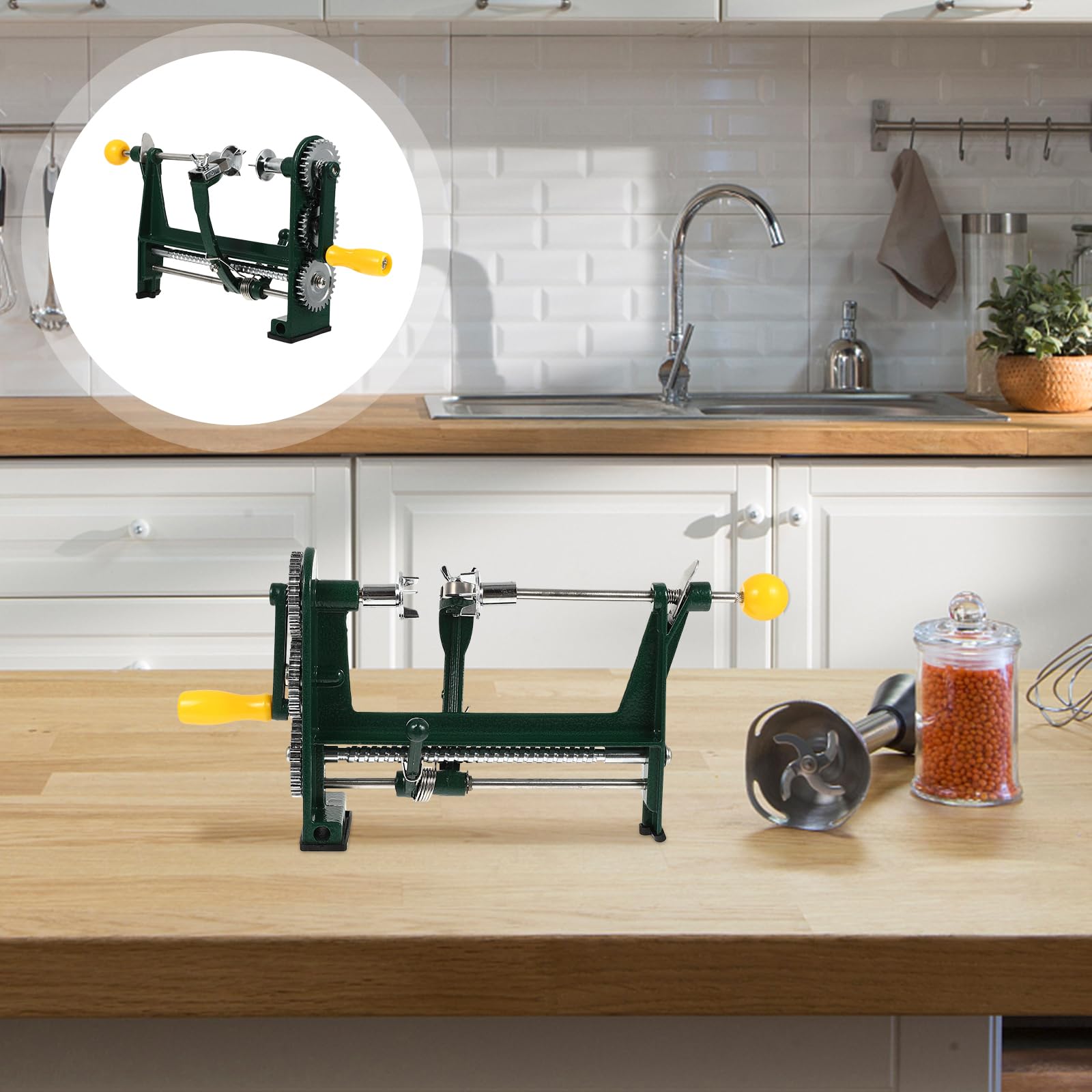 Beavorty Hand Crank Rotary Fruit & Vegetable Peeler - Manual Orange, Apple, Potato Peeling Machine - Kitchen Gadget for Easy Peeling at Home, Camping & Picnics