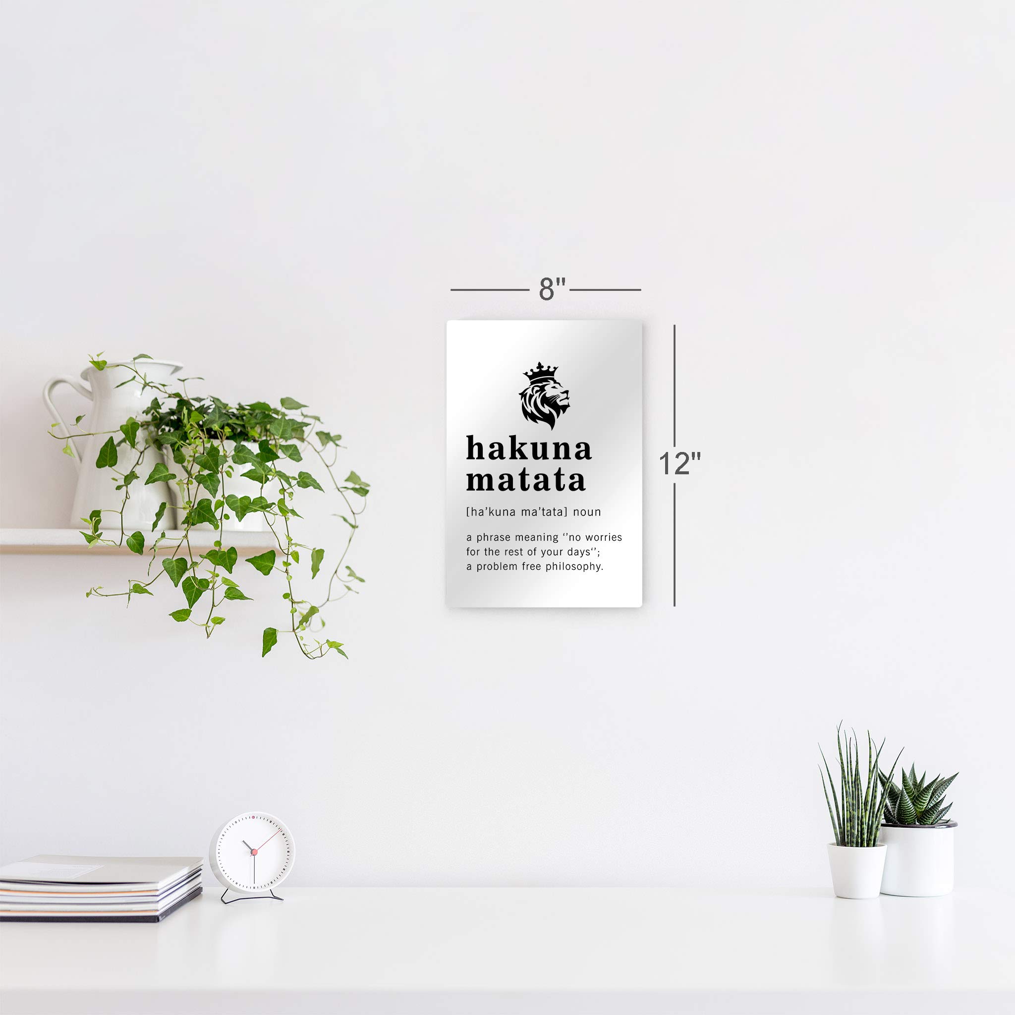 Funny Noun Dictionary Definition of Hakuna Matata Metal Print - Inspirational Quote Wall Art for Office, Living Room, Bedroom & Bathroom - Ready to Hang Home Decor (40x30 inches, Made in USA) - Perfect Gift for Disney Fans & Stress-Free Lifestyle Enthusiasts