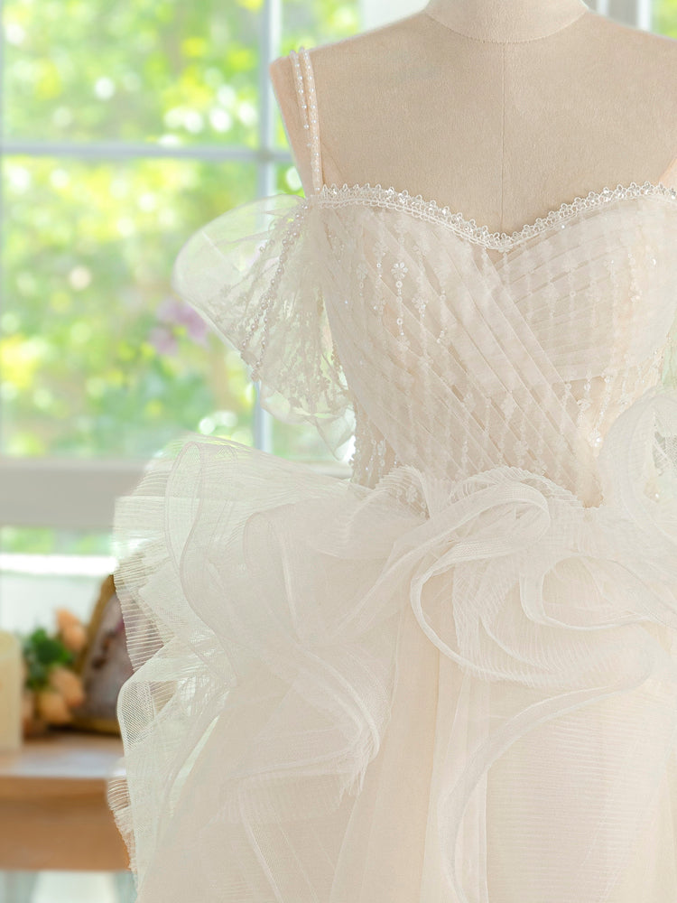 Ivory Tulle Lace Short Prom Dress - Elegant Cute Homecoming Dress for Teens, Sweet 16, Quinceañera & Special Occasions
