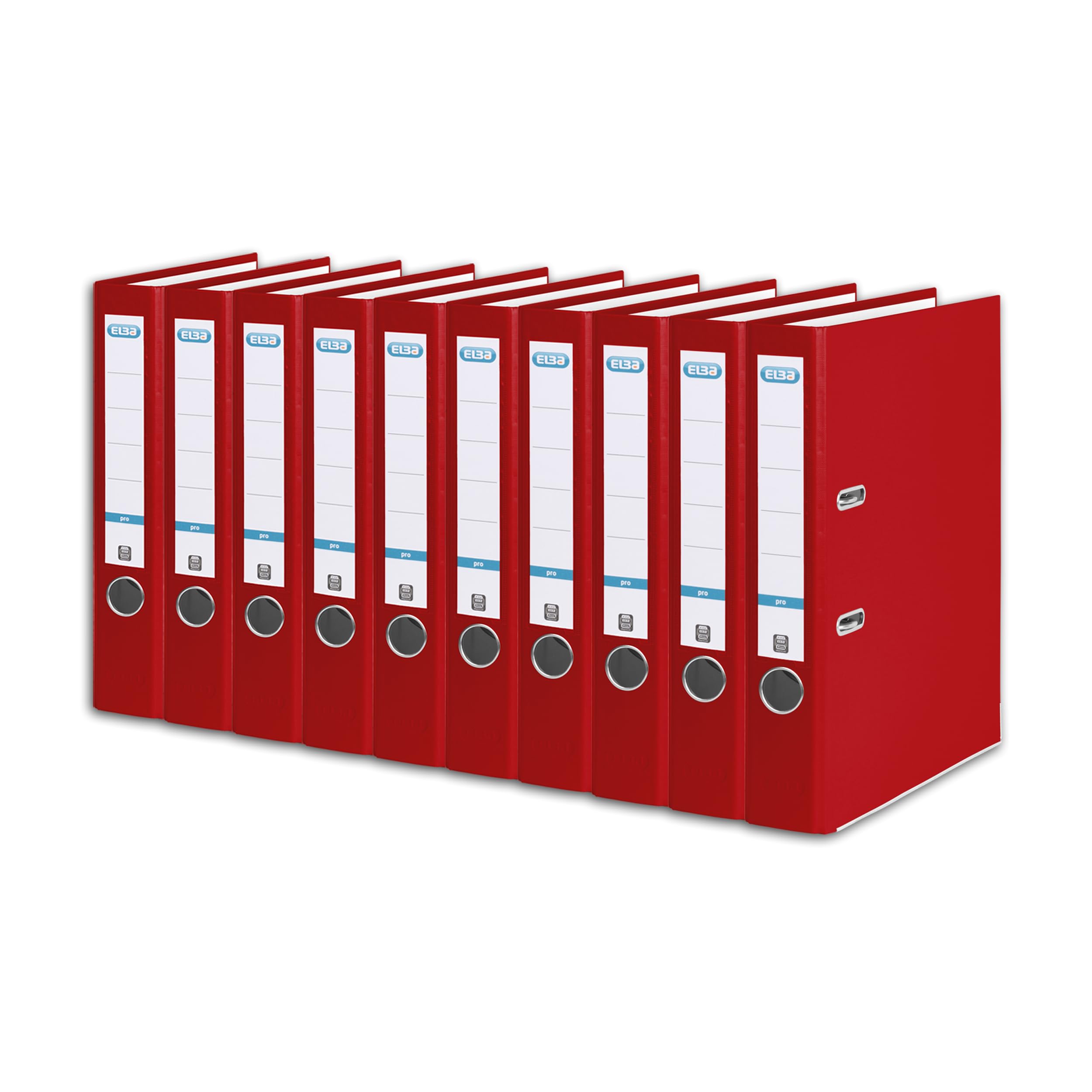 Elba Smart Pro Lever Arch File A4 - Wide Removable Spine Label, 3-Ring Binder for Office & School Organization (Red, 100202154) - Perfect for Document Storage, Filing Systems & Business Presentations
