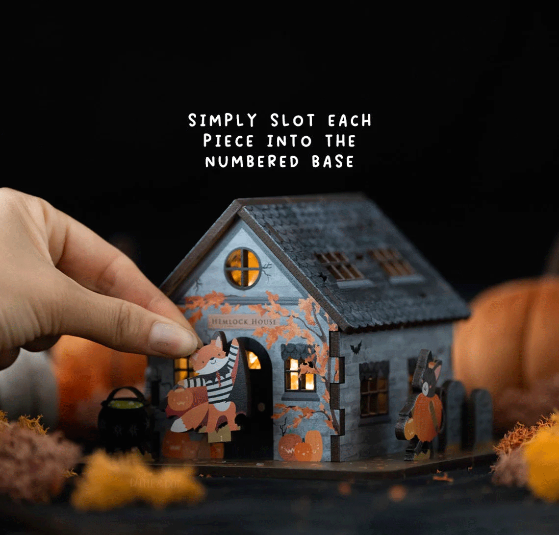 Halloween Pop-Up Haunted House DIY Kit - Spooky 3D Scene Builder for Kids & Adults | Perfect for Halloween Party Decorations & Home Haunt Displays