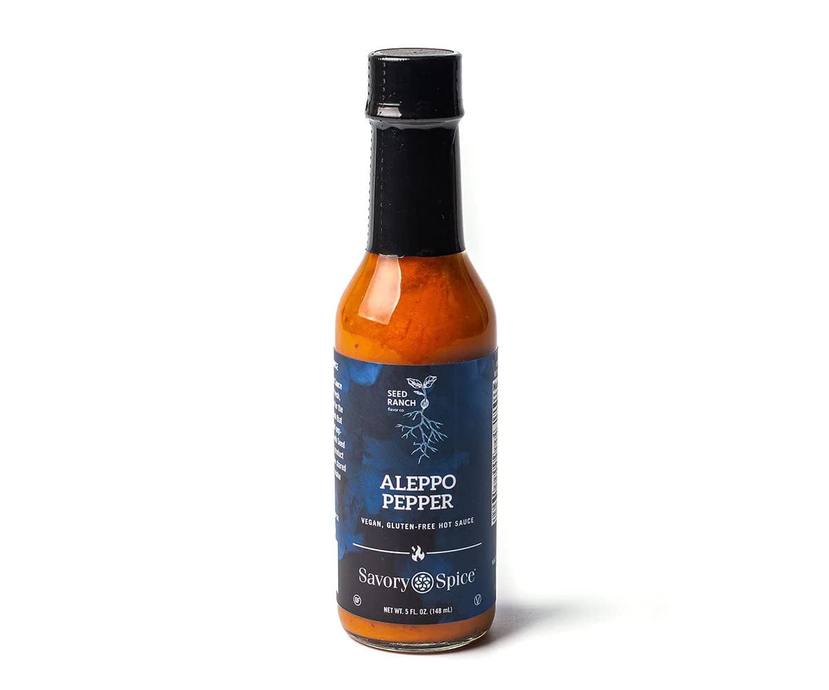 Seed Ranch Aleppo Pepper Hot Sauce - Vegan, Gluten-Free, Non-GMO Gourmet Hot Sauce (5 fl oz) | Perfect for Tacos, Wings, Burgers & BBQ