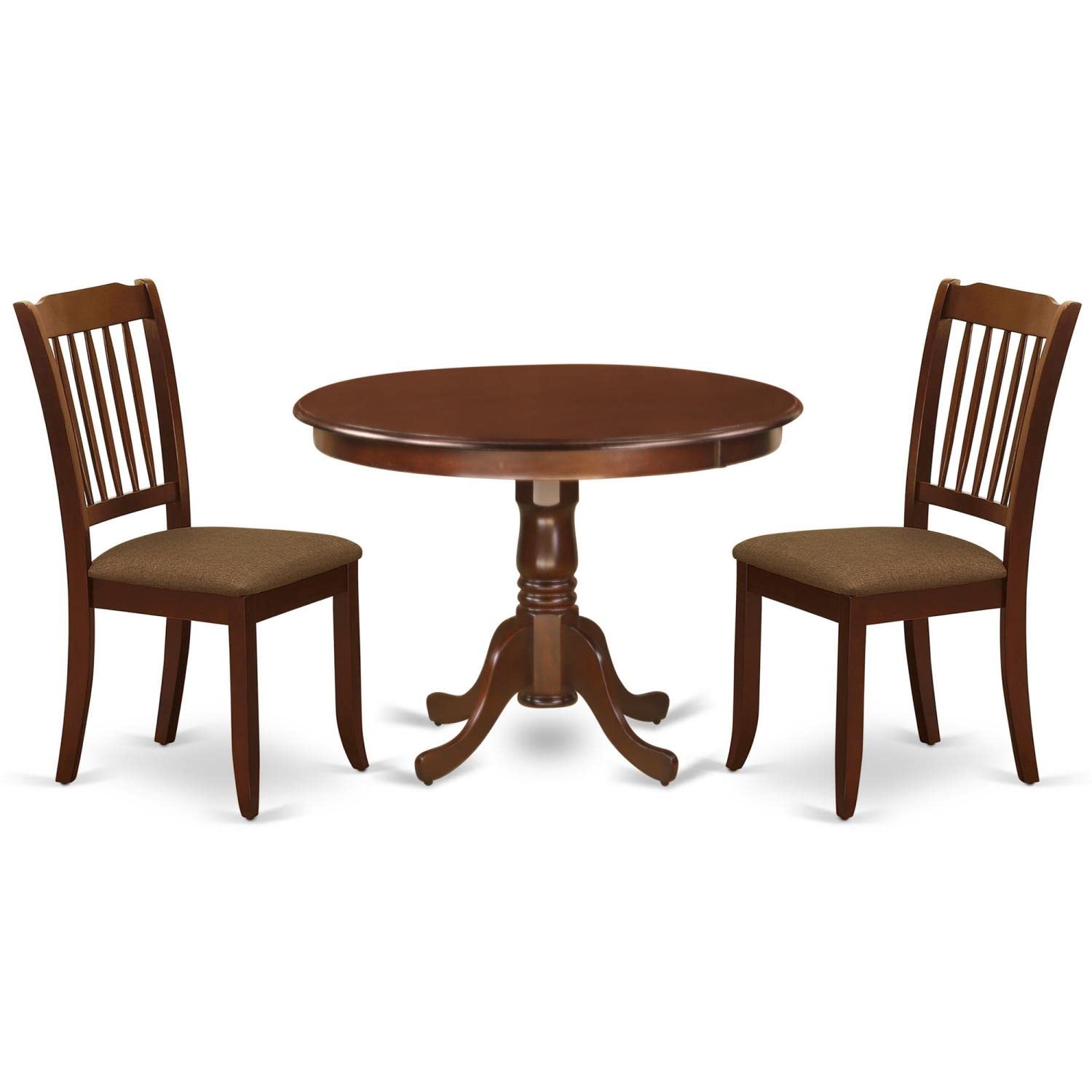 East West Furniture HLDA3-MAH-C 3-Piece Mahogany Dining Set with 42