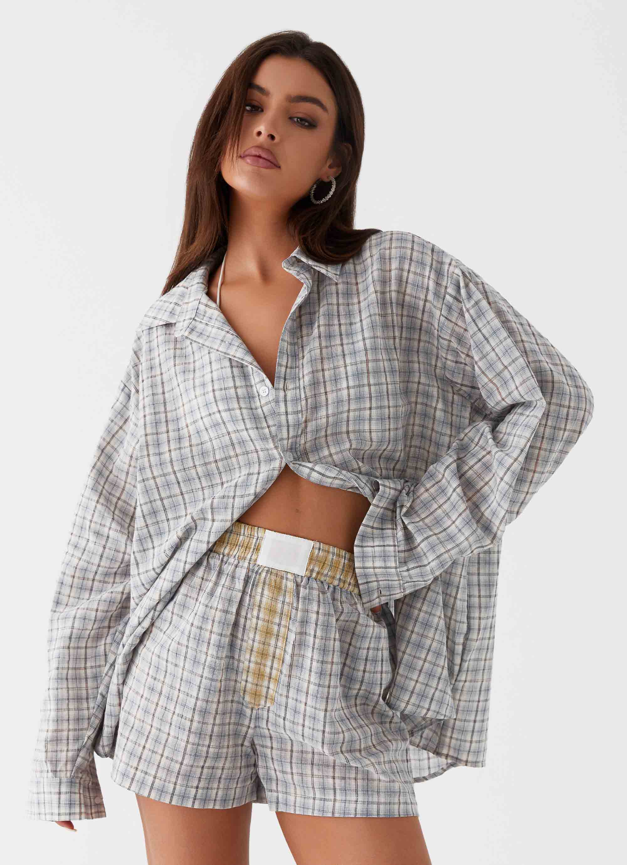 Harley Davidson Oversized Checkered Shirt for Men - Grey Plaid Flannel Shirt, Comfortable & Stylish Casual Wear for Motorcycle Riders & Outdoor Enthusiasts