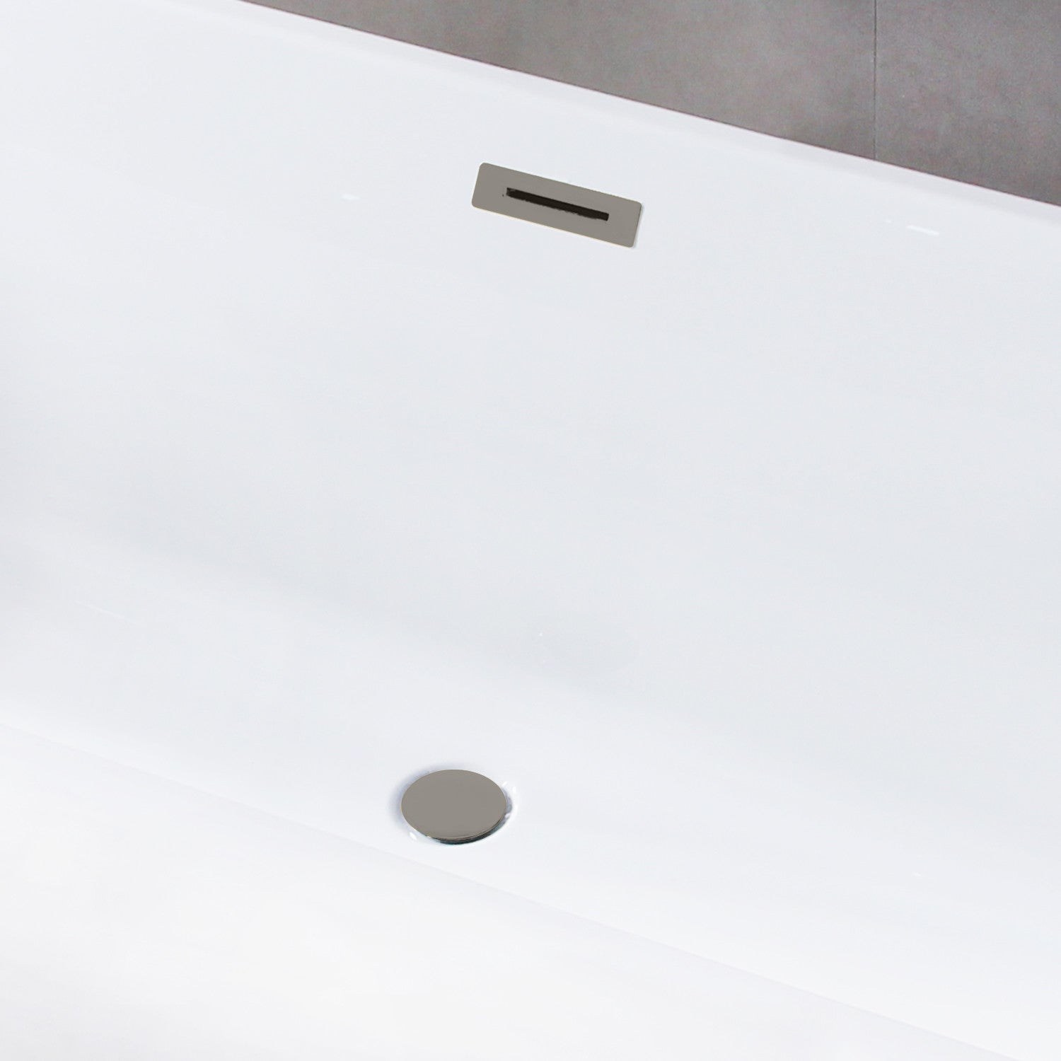 Aqua Eden 71 Inch Acrylic Oval Rectangular Double Ended Pedestal Bathtub - Glossy White with Brushed Nickel Finish - Freestanding Soaking Tub for Luxury Bathroom & Spa Relaxation at Home
