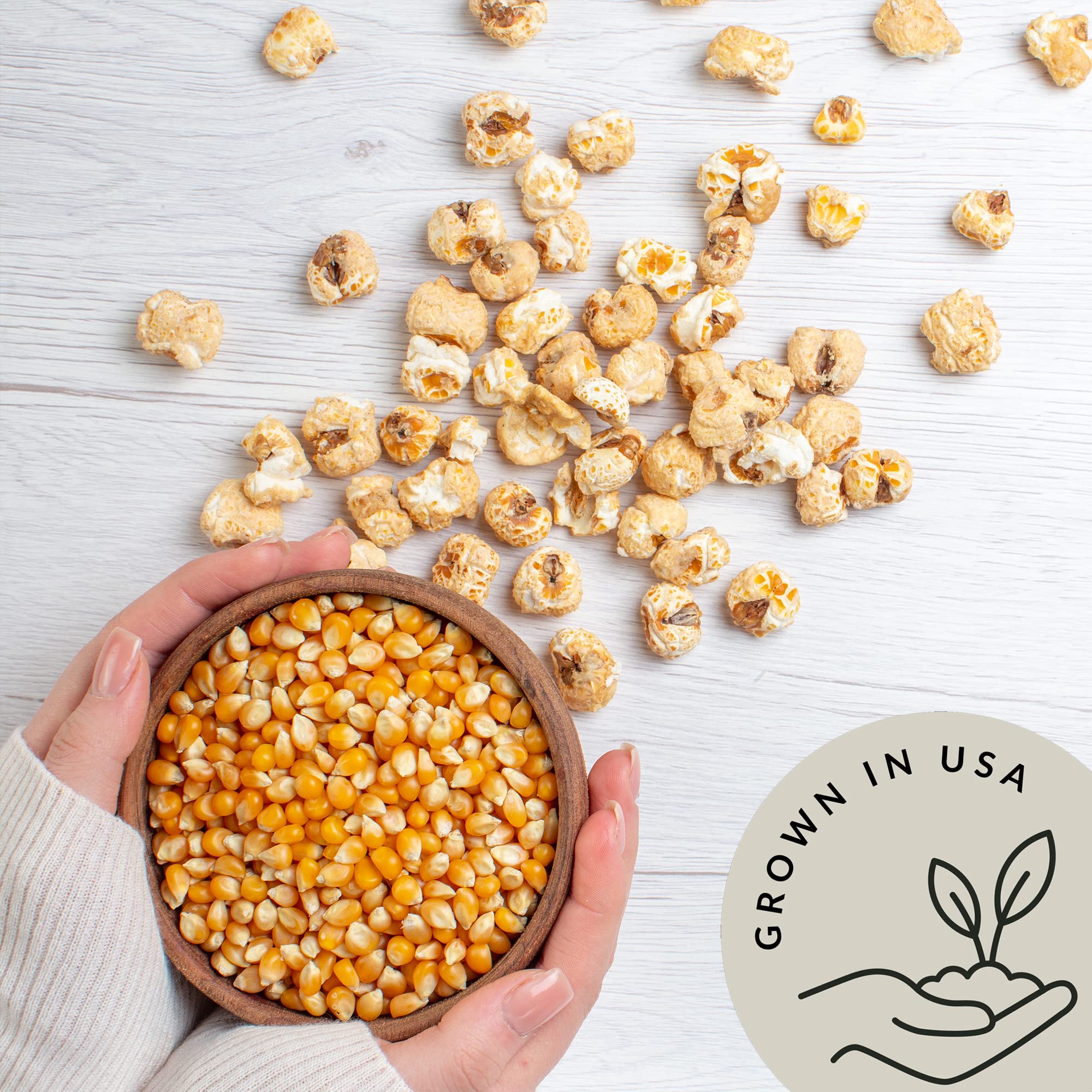 Organic Yellow Popcorn Kernels (2.8 lb) - Hulless, Non-GMO, USDA Certified, Vegan, USA Grown - Perfect for Movie Nights, Healthy Microwave Snacks & DIY Popcorn - Great for Family Gatherings, Movie Theaters & Home Popping Machines