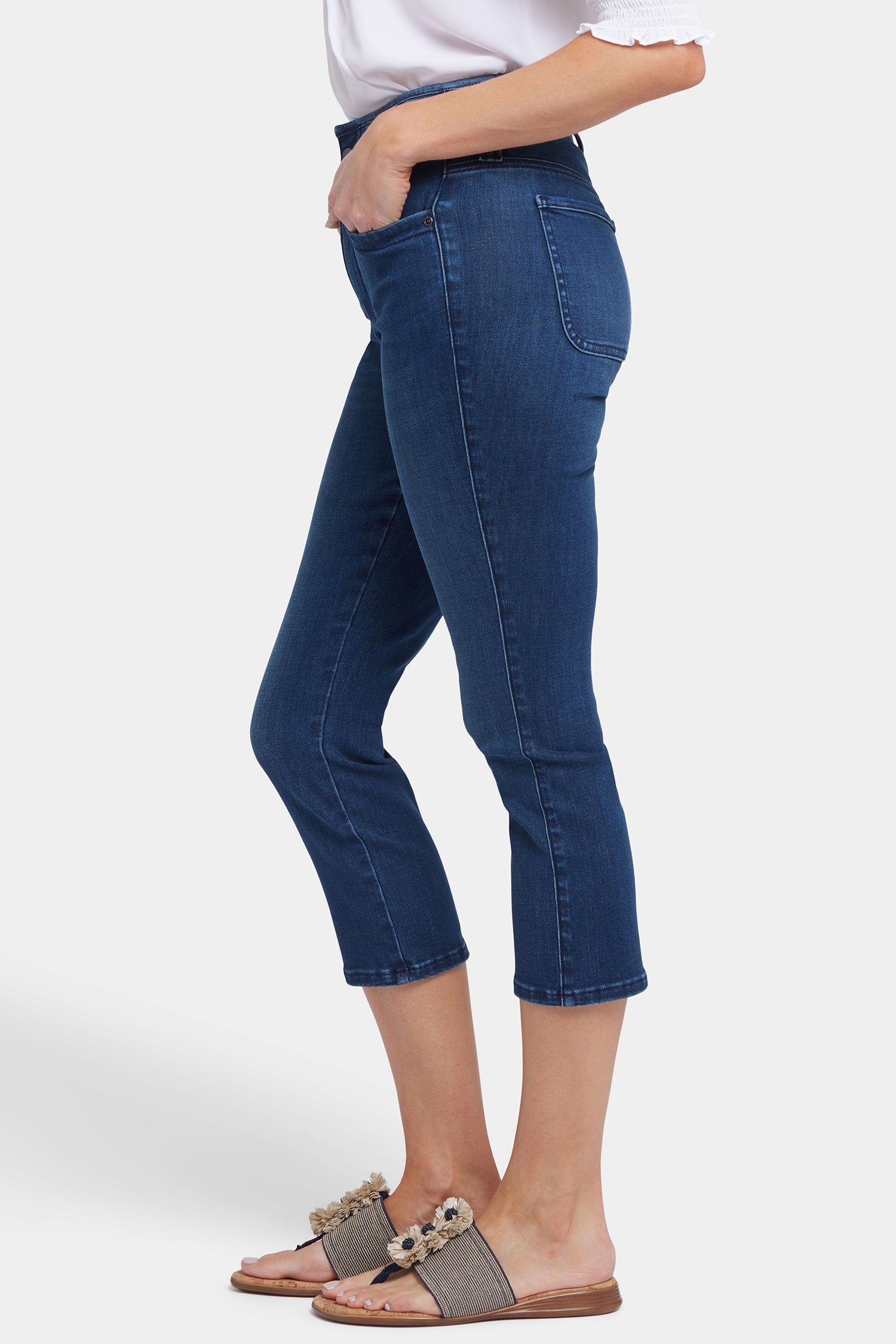 Ami Skinny Capri Jeans for Women - High Waisted Stretch Denim Pants in Ibiza Blue | Perfect for Summer Outfits, Casual Wear & Beach Vacations