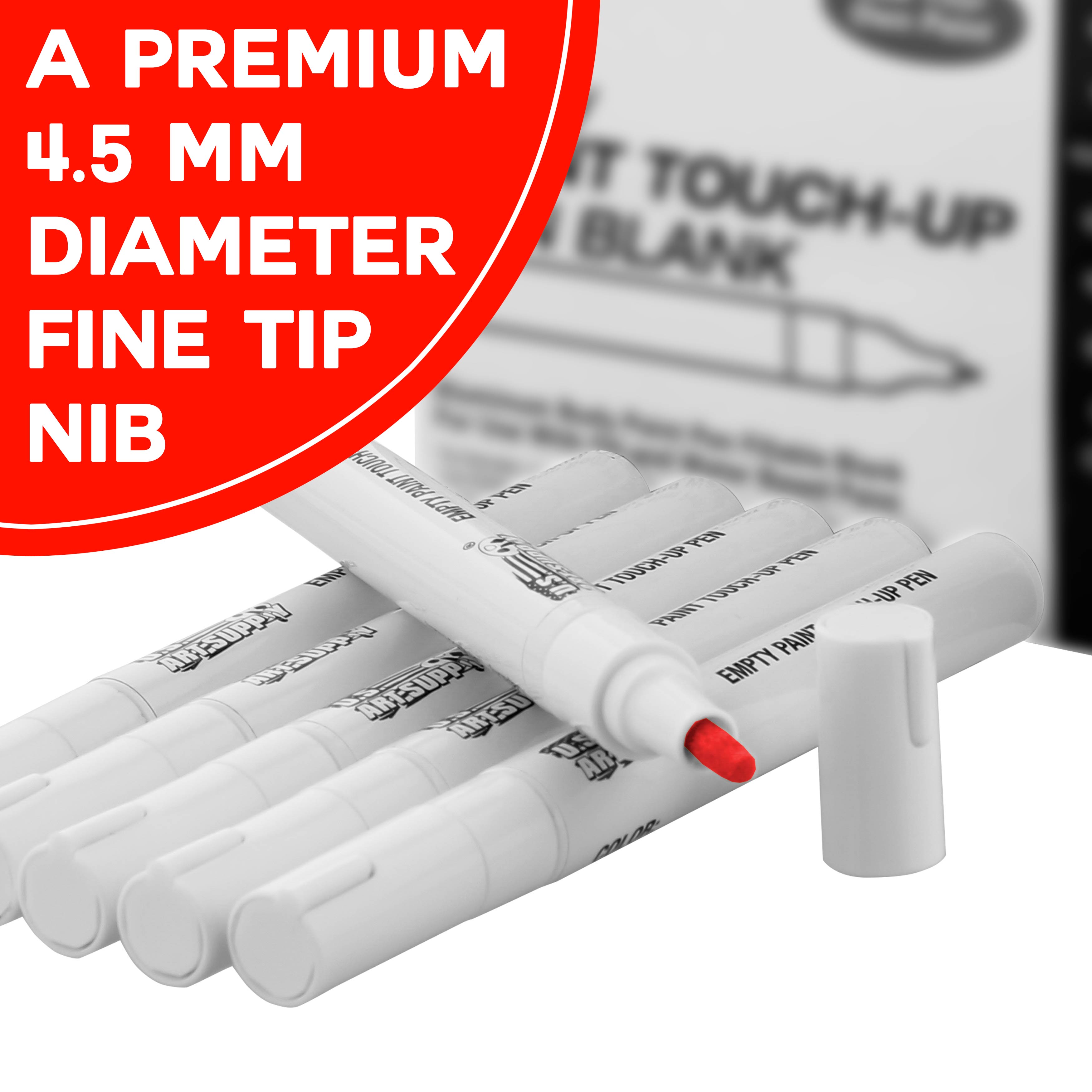 Fillable Blank Paint Touch Up Pen Markers - Set of 6 for DIY Art, Auto & Home Repairs - Compatible with Acrylic, Oil & Water-Based Paints - Perfect for Car Scratches, Furniture Touch Ups & Craft Projects