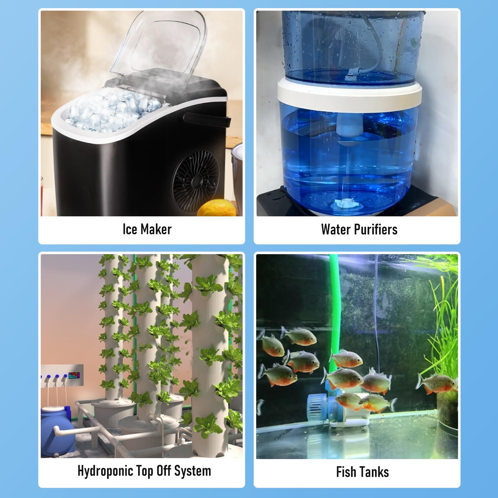 1/4 Inch Adjustable Plastic Float Valve for RO Water Reverse Osmosis System, Water Filter, Hydroponics, Aquariums, Coffee Maker & Ice Maker – Perfect for Water Purification, Home Brewing & Aquarium Maintenance