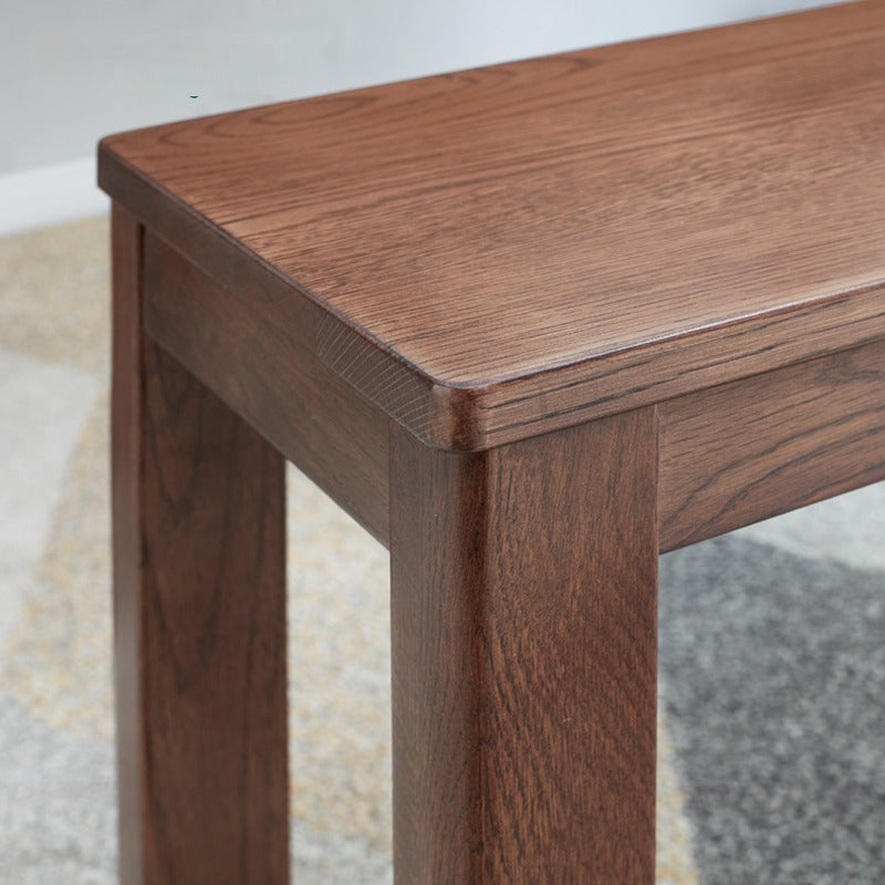 Solid Oak & Black Walnut Nordic Style Long Bench - Rustic Wooden Entryway, Dining Room, or Bedroom Seating Furniture for Home Decor