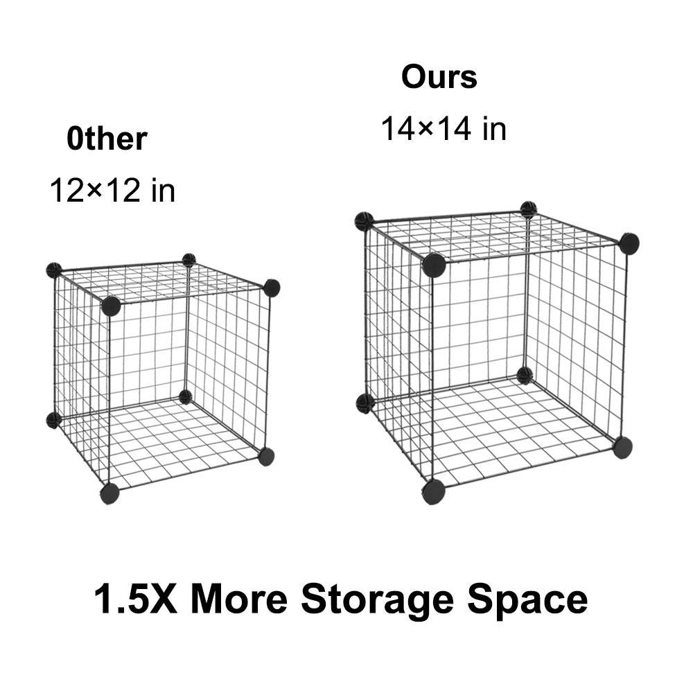 16-Cube Grid Wire Storage Shelf - Multifunctional Modular Organizer Bookcase for Home, Office & Closet - Perfect for Toys, Books, Shoes & Decor Organization