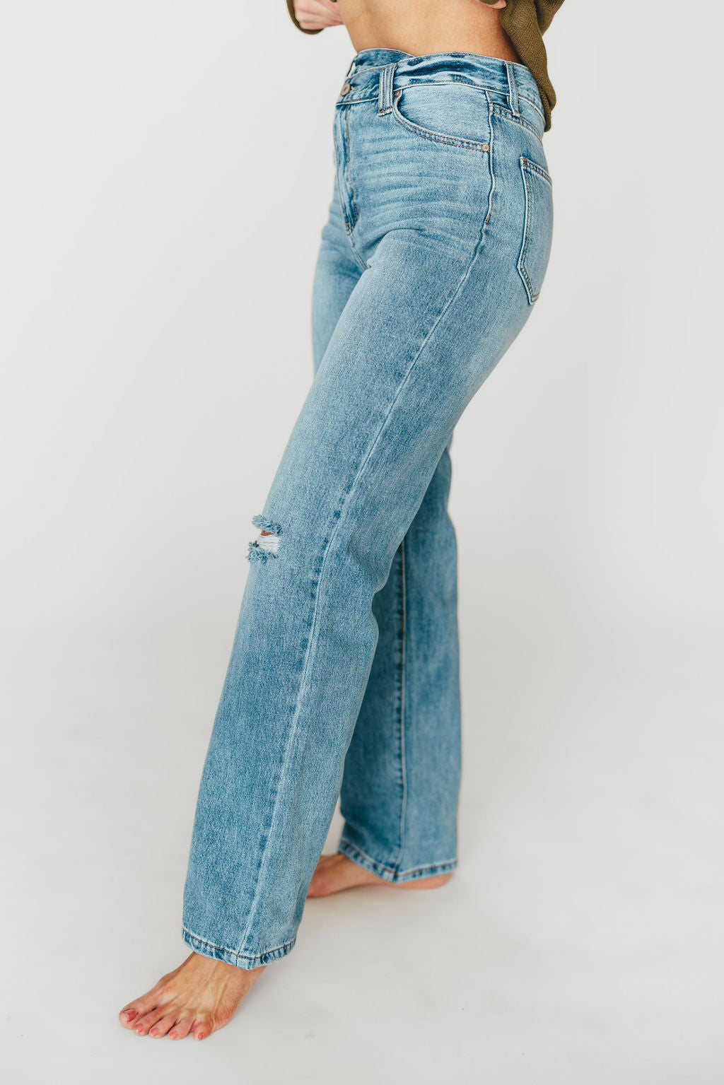 Vintage 90s Tiffany High Rise Crisscross Waist Straight Leg Jeans - Light Wash Denim for Women | Perfect for Casual Outfits, Retro Style & Everyday Wear