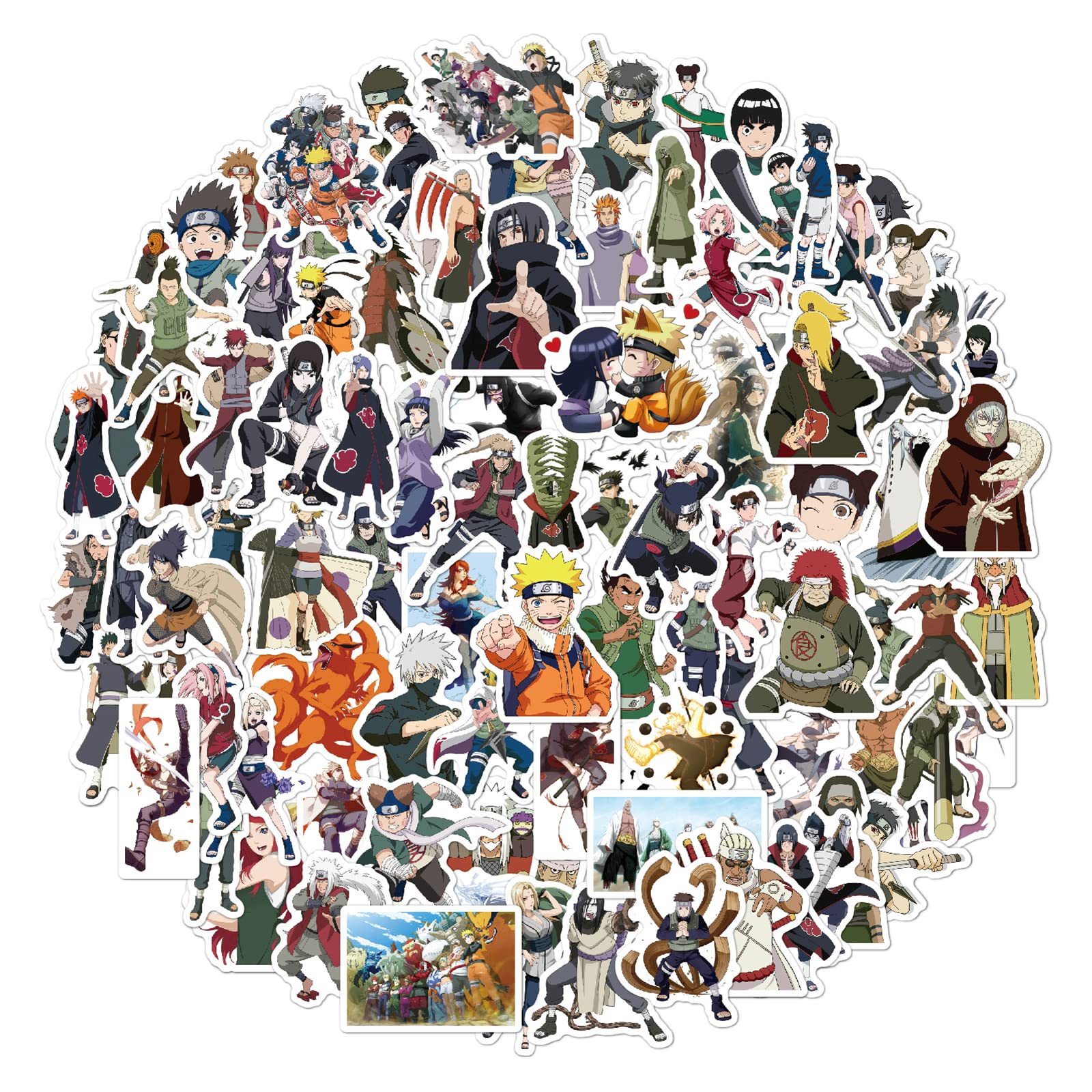 Naruto 100pcs Waterproof Vinyl Stickers - Anime Decals for Car, Motorcycle, Laptop, Bike, Skateboard, Snowboard, Luggage, MacBook, iPad | Perfect for Anime Fans, Personalizing Devices & Outdoor Gear