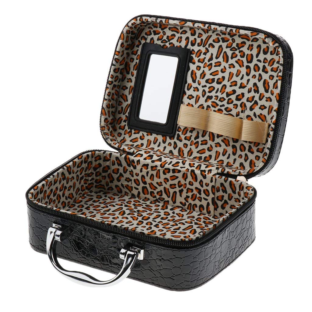 Vanity Case - Crocodile Pattern PU Leather Makeup Organizer & Cosmetic Storage Box for Women | Travel-Friendly Beauty Case for Home, Salon, and On-The-Go Use
