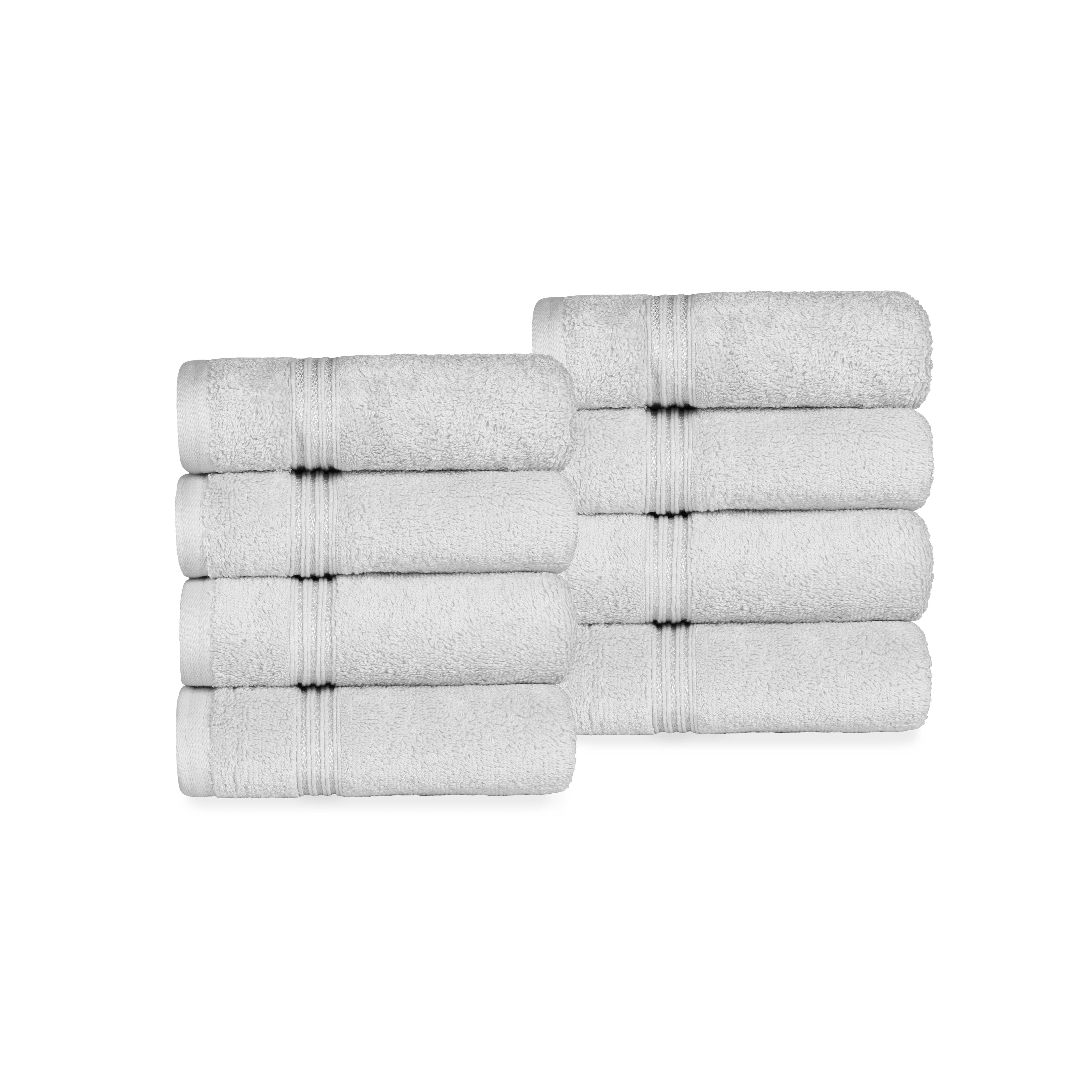 Premium Egyptian Cotton Hand Towels - Ultra Soft & Highly Absorbent Bath Towel Set of 8 for Bathroom, Spa & Guest Use