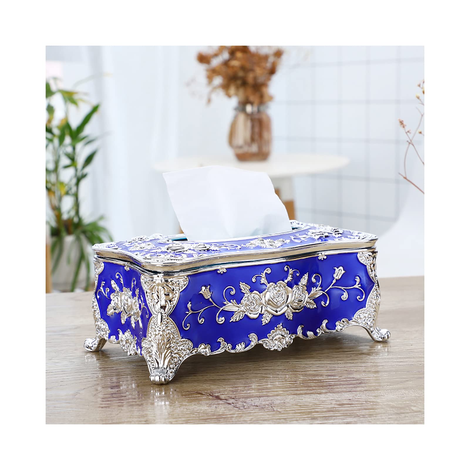 Rectangular Tissue Box Holder & Organizer - Decorative Storage Box for Tissues, Napkins & Handkerchiefs | Perfect for Bathroom, Dresser & Home Décor (Color: A)