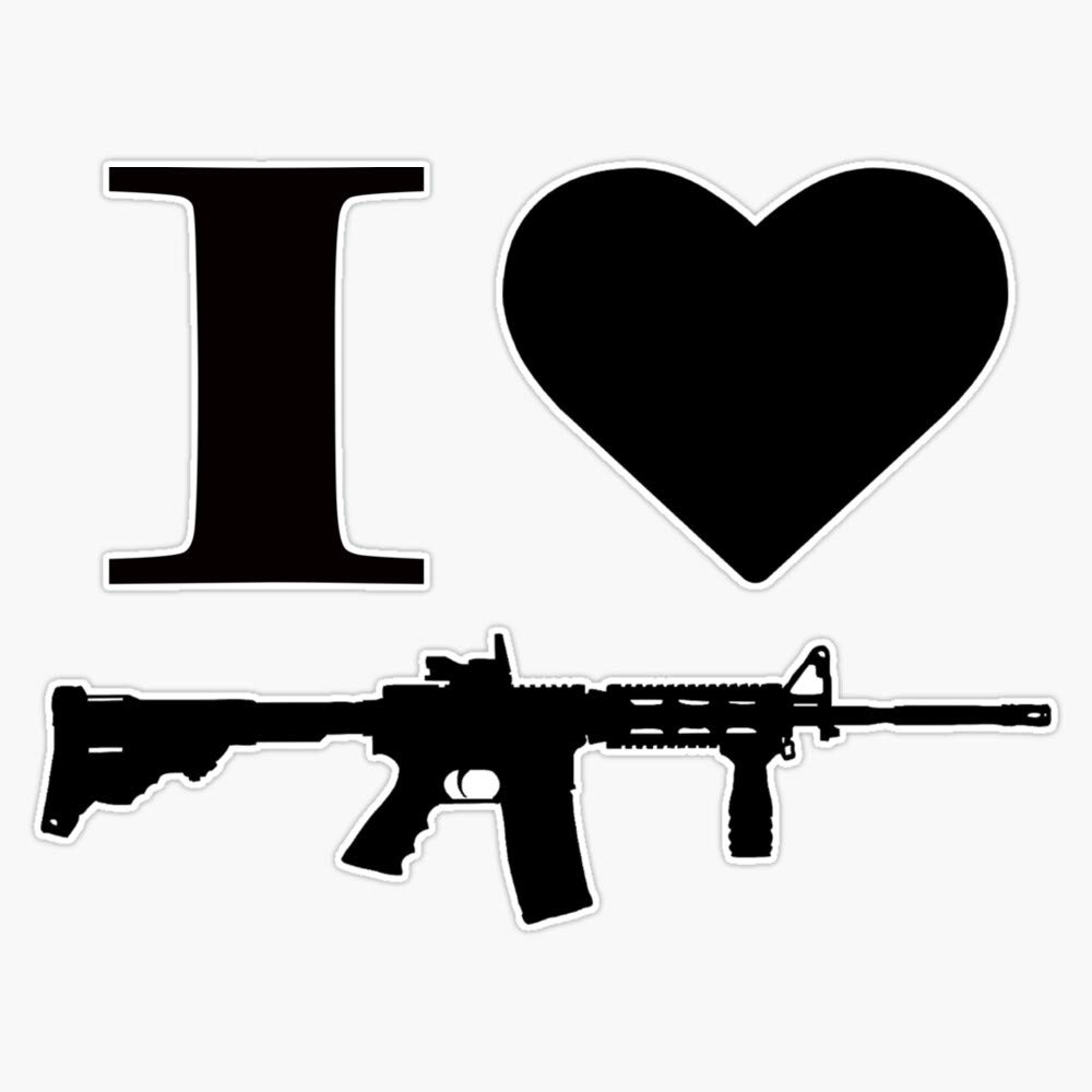 I Heart Guns Pro Vinyl Stickers - Waterproof Decal for Car, Laptop & Bumper (5 Inch) - Perfect for 2A Supporters, Hunting Enthusiasts & Patriotic Decor