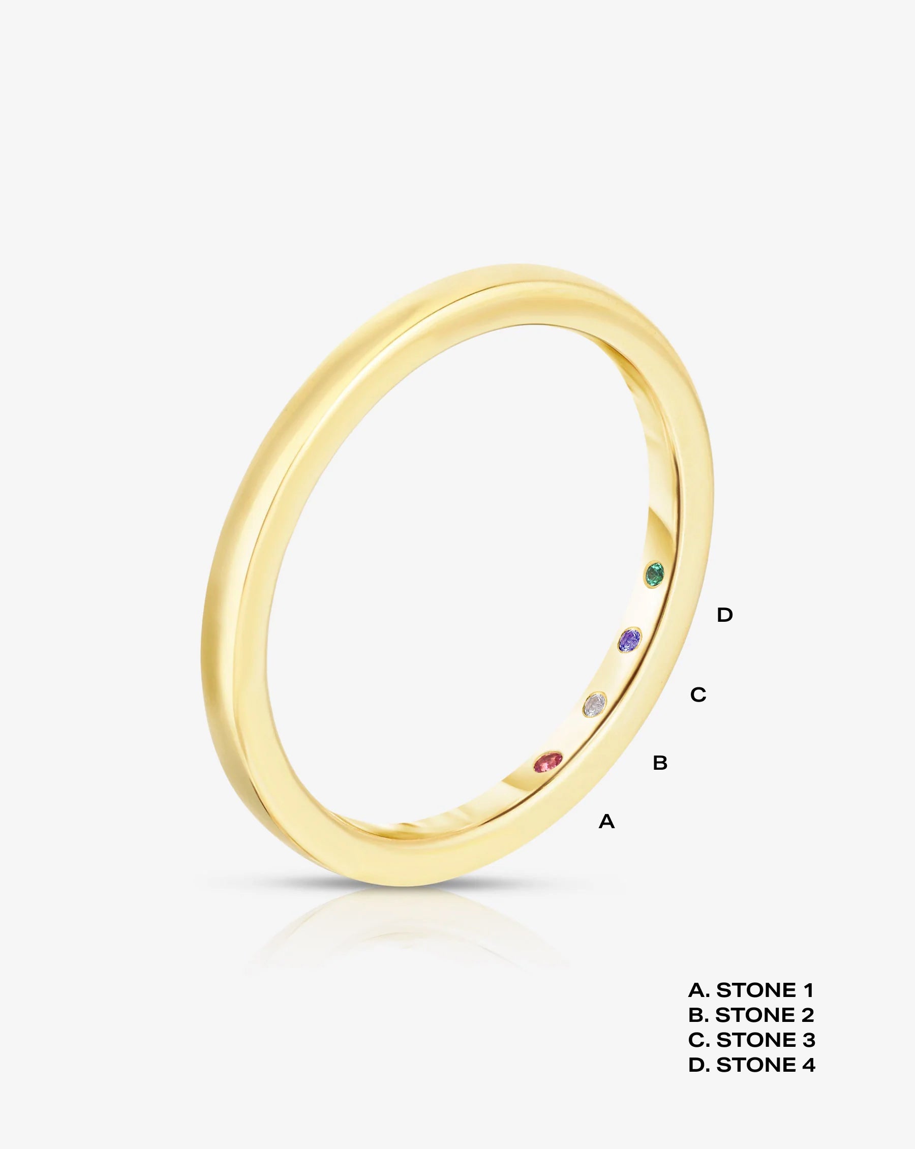 1.5mm Birthstone Band Ring - Elegant Stackable Jewelry for Women, Perfect for Gifts, Anniversaries & Everyday Wear