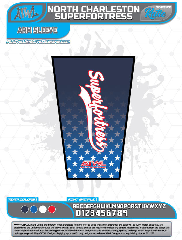 North Charleston Superfortress Full Dye Arm Sleeves - UV Protection Compression Sleeves for Sports, Outdoor Activities & Work