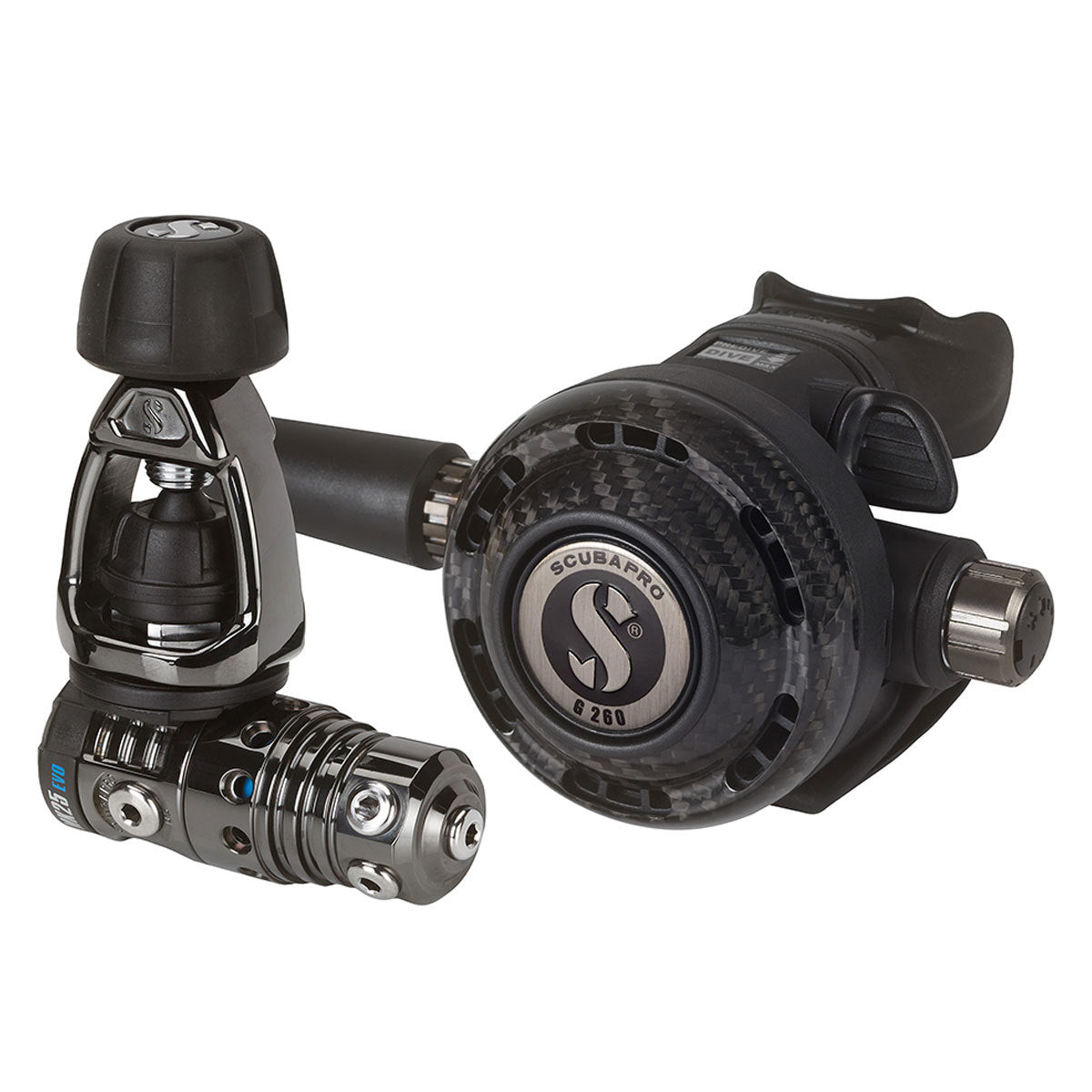 Scubapro MK25 Evo BT/G260 Carbon Yoke Regulator - Premium Scuba Diving Equipment for Professional Divers | Perfect for Deep Sea Exploration and Underwater Adventures