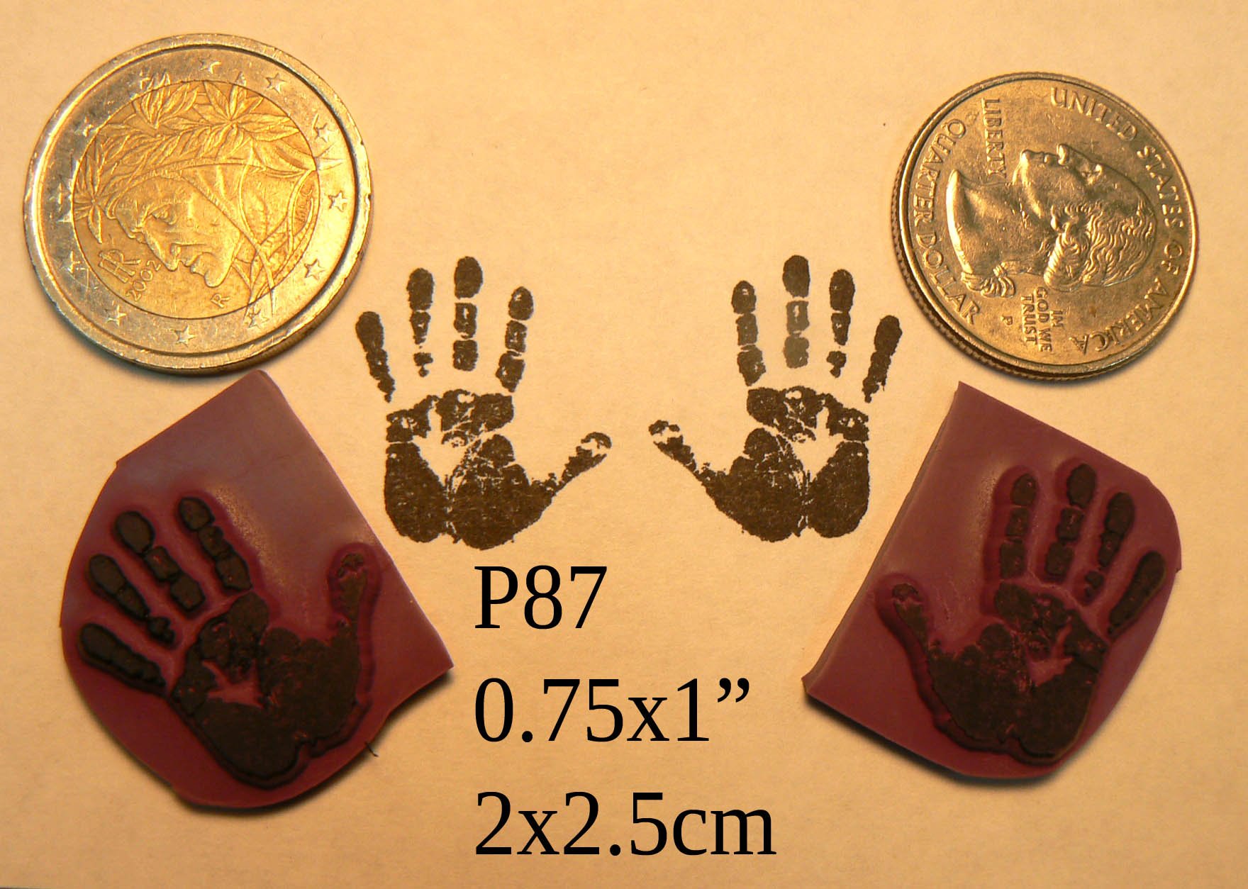 Custom P87 Hand Prints Rubber Stamps for Scrapbooking, Card Making & DIY Crafts - Perfect for Memory Books, Invitations & Art Projects