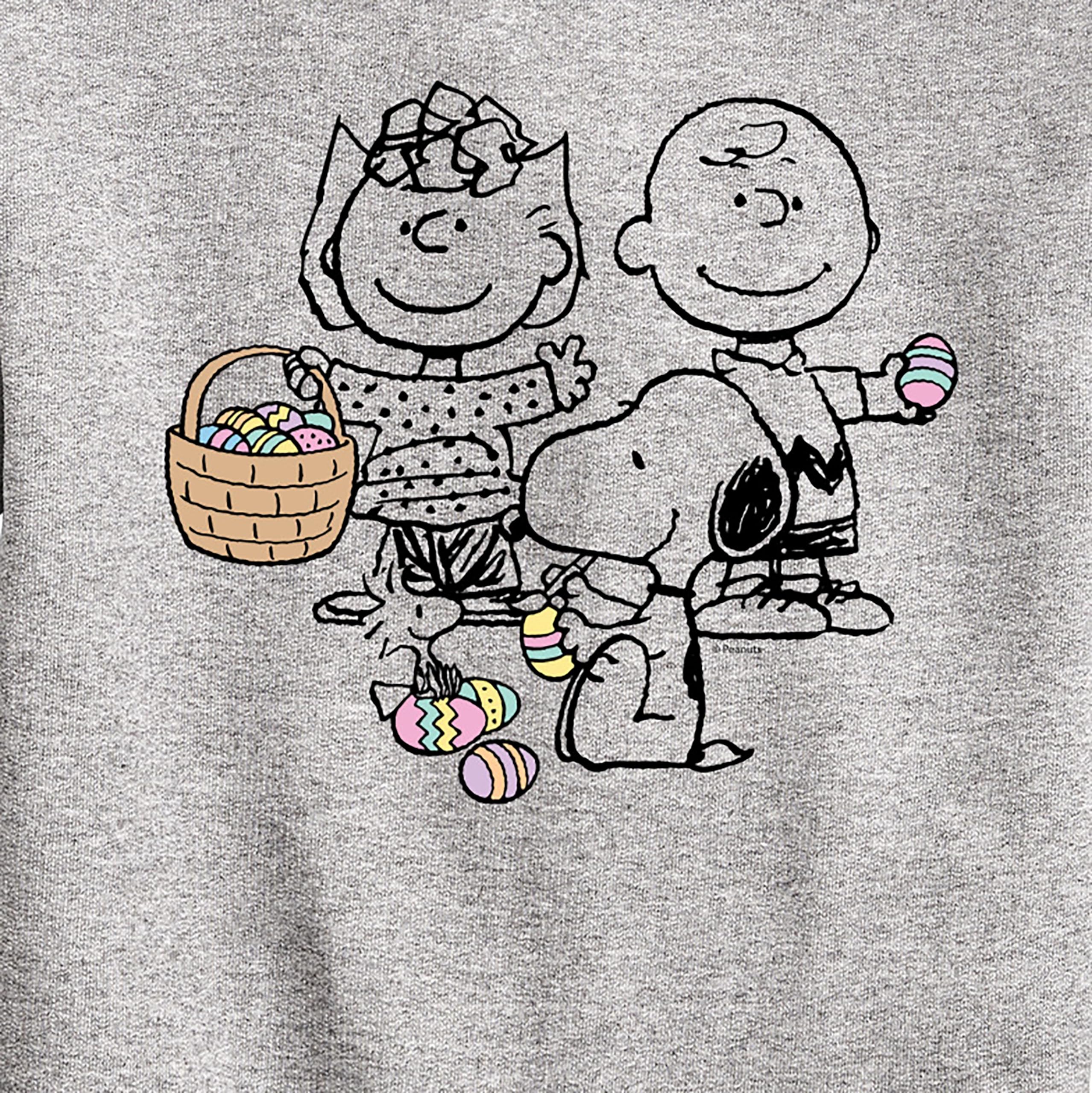 HYBRID APPAREL Peanuts Easter Group Graphic Toddler & Youth Crewneck Fleece Sweatshirt - Soft Warm Pullover for Boys Girls Holiday Family Outfits & Spring Activities
