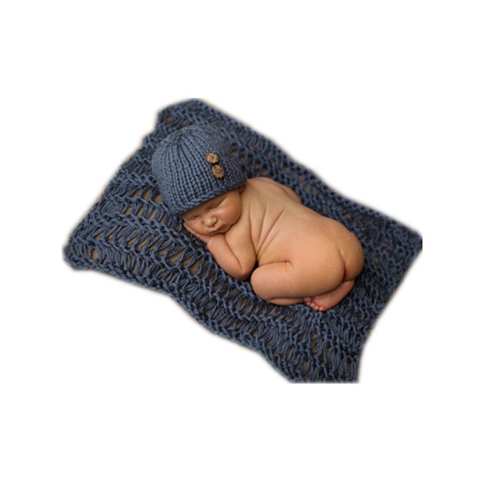 Premium Crochet Newborn Photography Props Set - Soft Baby Hat & Blanket for Boys & Girls - Perfect for Baby Shower Gifts, Photo Shoots & Nursery Decor