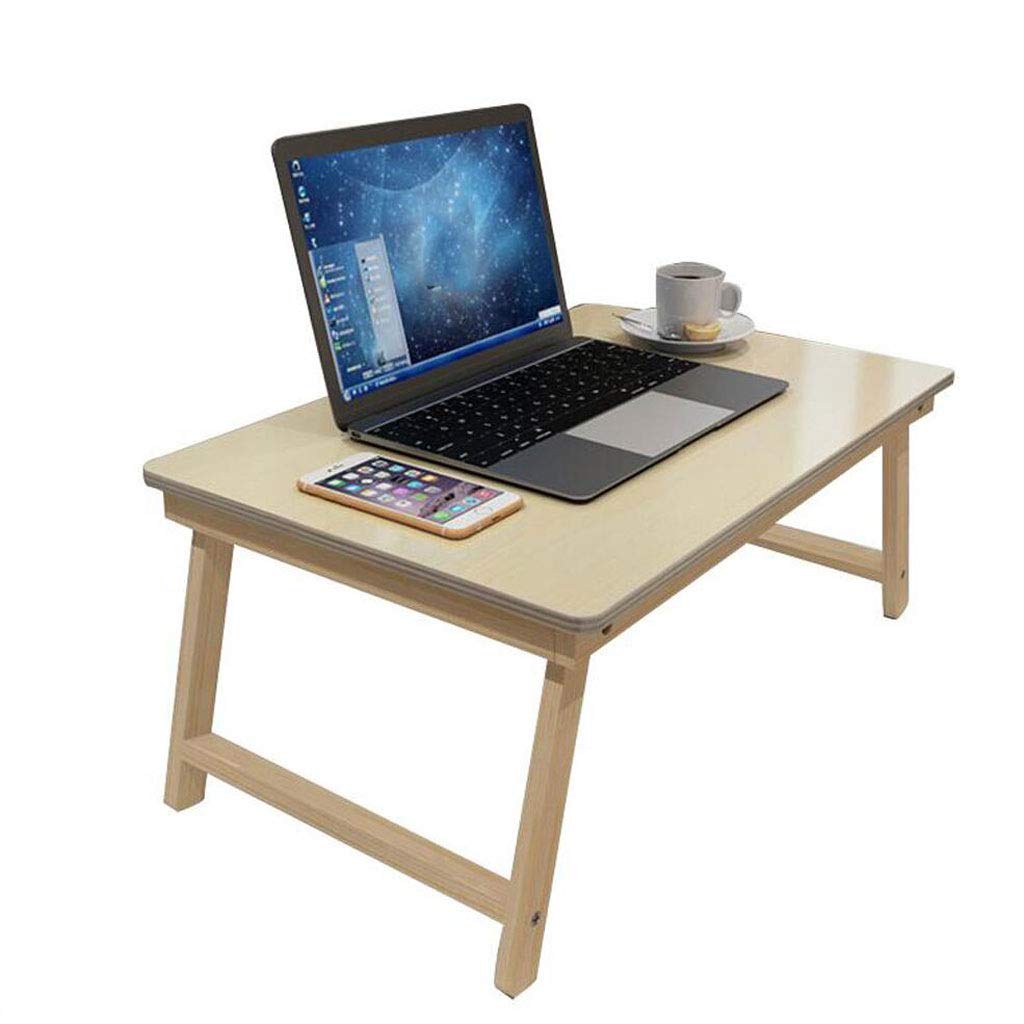 Solid Wood Folding Computer Desk - 60x30x28cm Portable Study Desk for Bedroom, Student, Office & Small Spaces - Perfect as Lazy Coffee Table or Window Sill Workstation