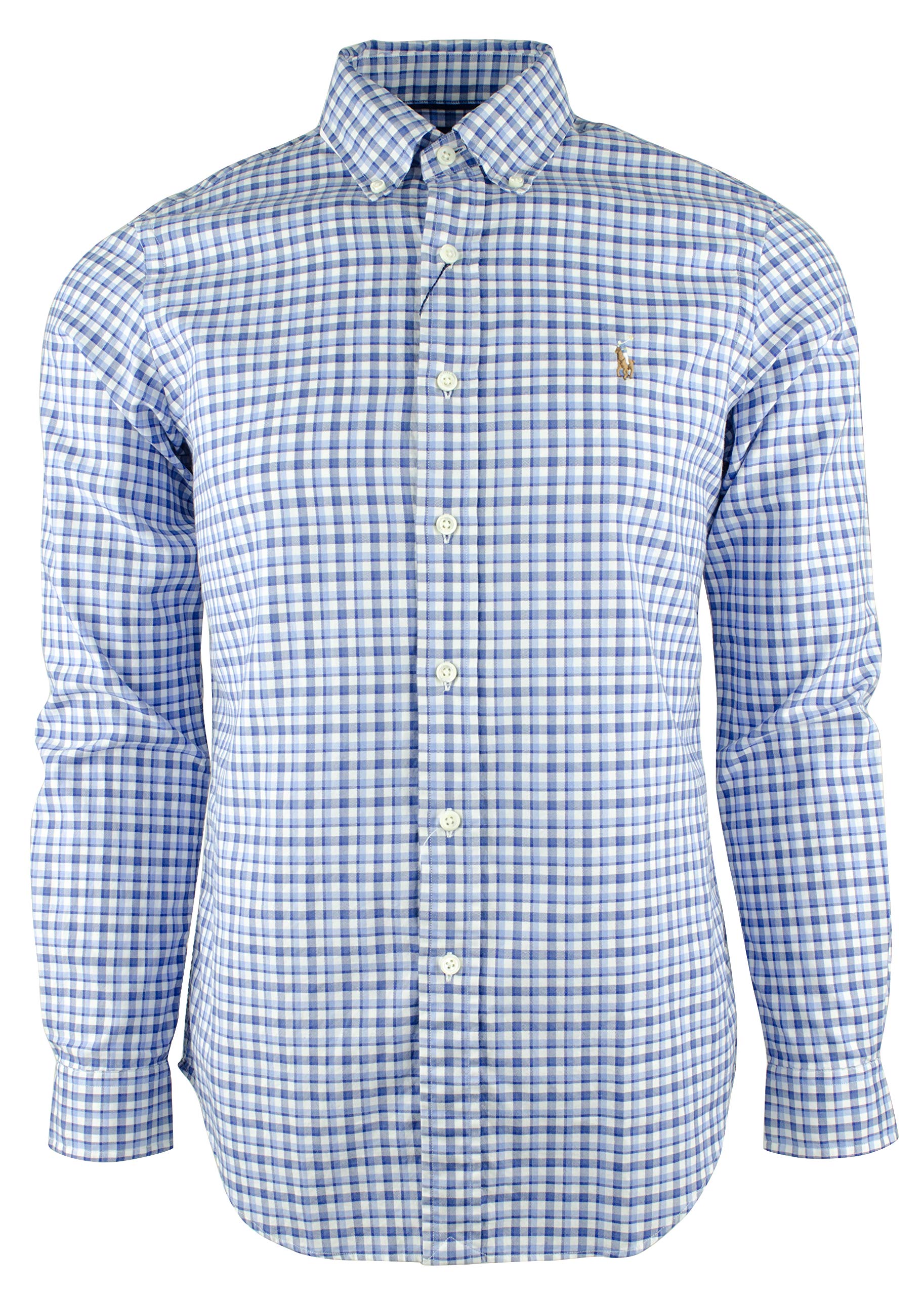 Premium Men's Checkered Oxford Long Sleeve Dress Shirt - Business Casual & Formal Wear - Perfect for Office, Wedding & Special Occasions - Blue