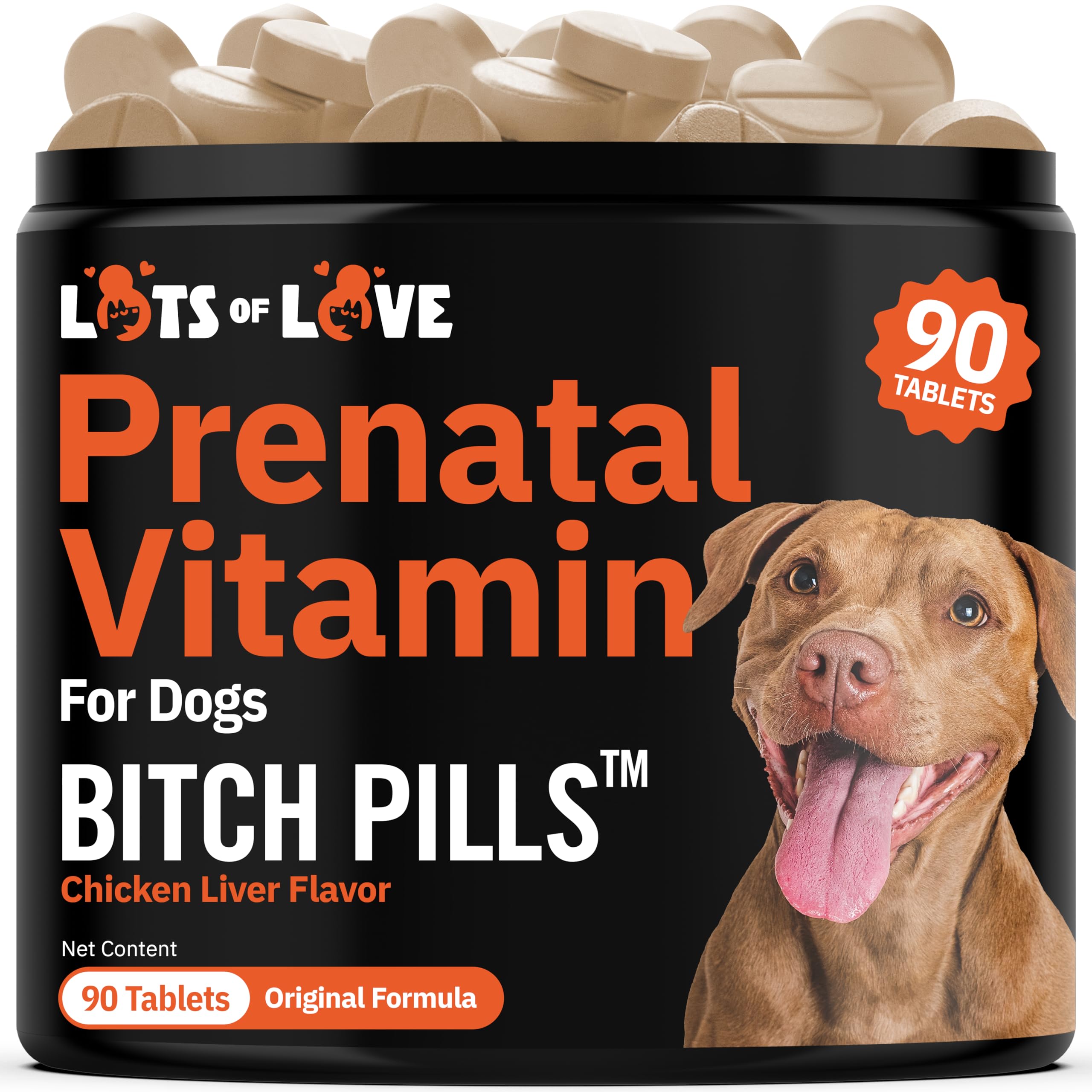 Bitch Pills - Premium Prenatal Vitamins for Pregnant Dogs - 90 Tablets | Supports Healthy Pregnancy & Puppy Development | Ideal for Breeding Dogs & Canine Nutrition