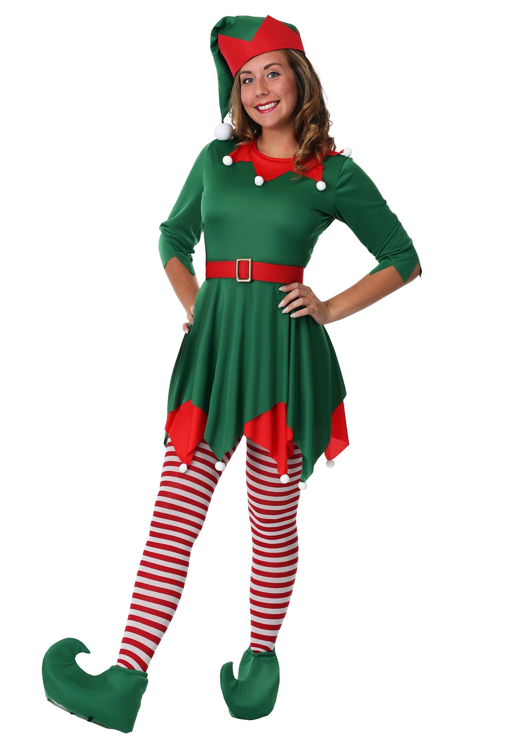 Plus Size Santa's Helper Costume for Women - Festive Elf & Toy Maker Outfit for Christmas Cosplay, Holiday Parties & Family Gatherings