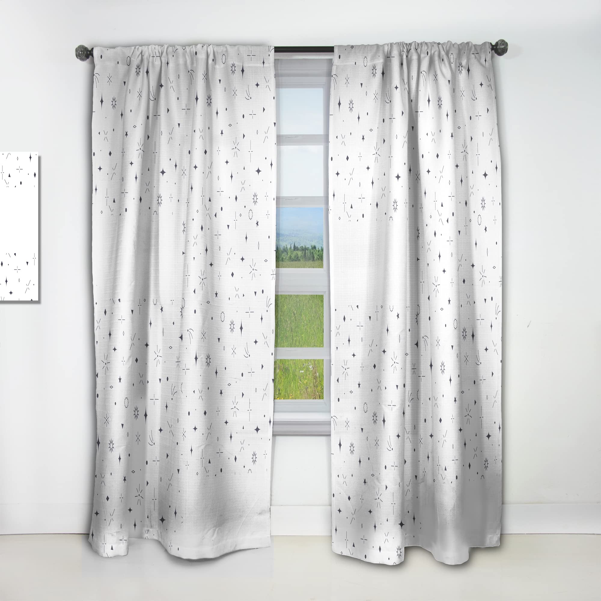 DesignQ Thermal Insulated Curtains - Golden Geometric Diamond Pattern III - Single Panel 52x108 - Blackout Drapes for Bedroom & Living Room (Home Decor, Window Treatment, Noise Reducing)