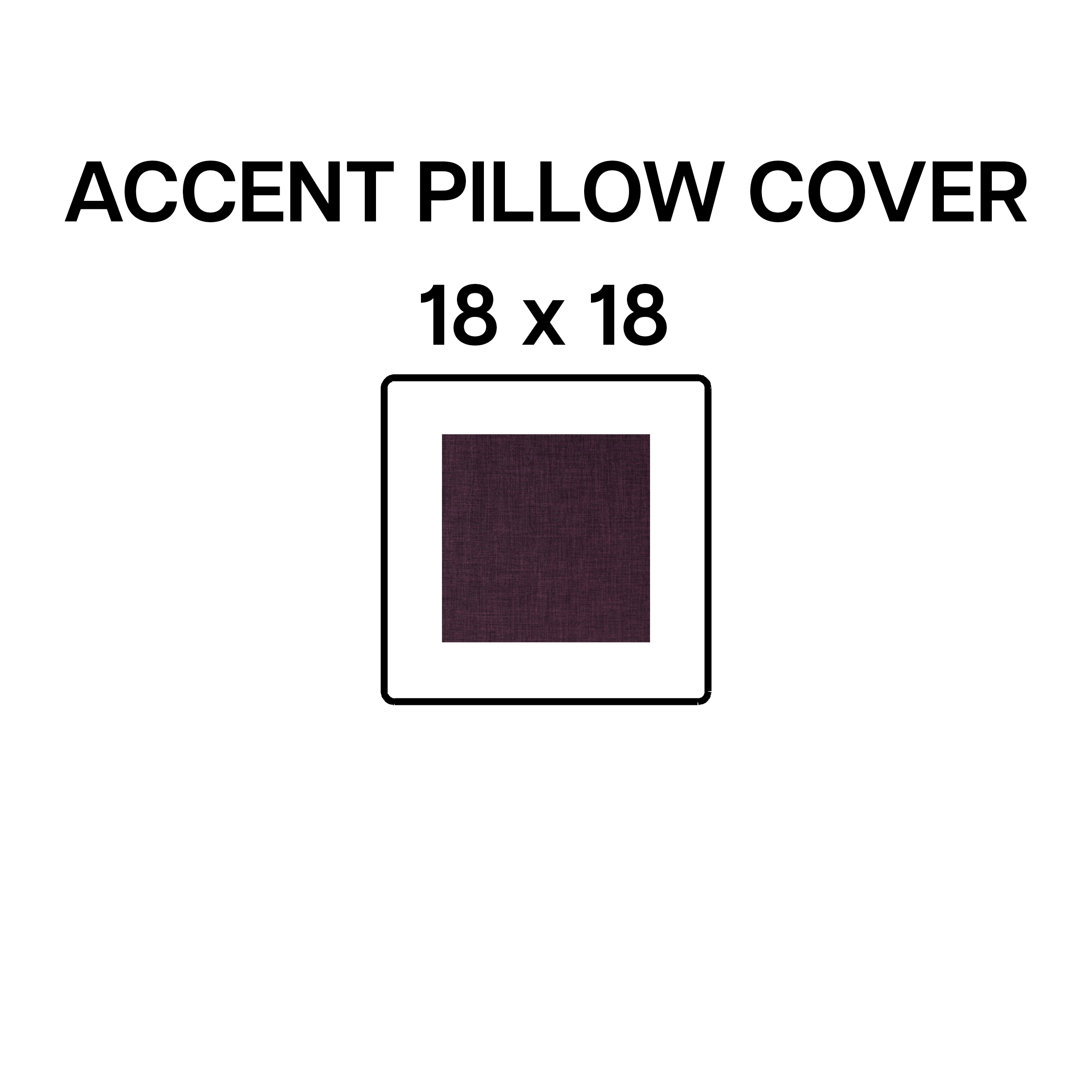 18x18 Inch Aubergine Accent Pillow Cover - Soft Decorative Throw Pillow Case for Sofa, Bed, Couch - BP 641 2 - Perfect for Living Room, Bedroom & Home Decor