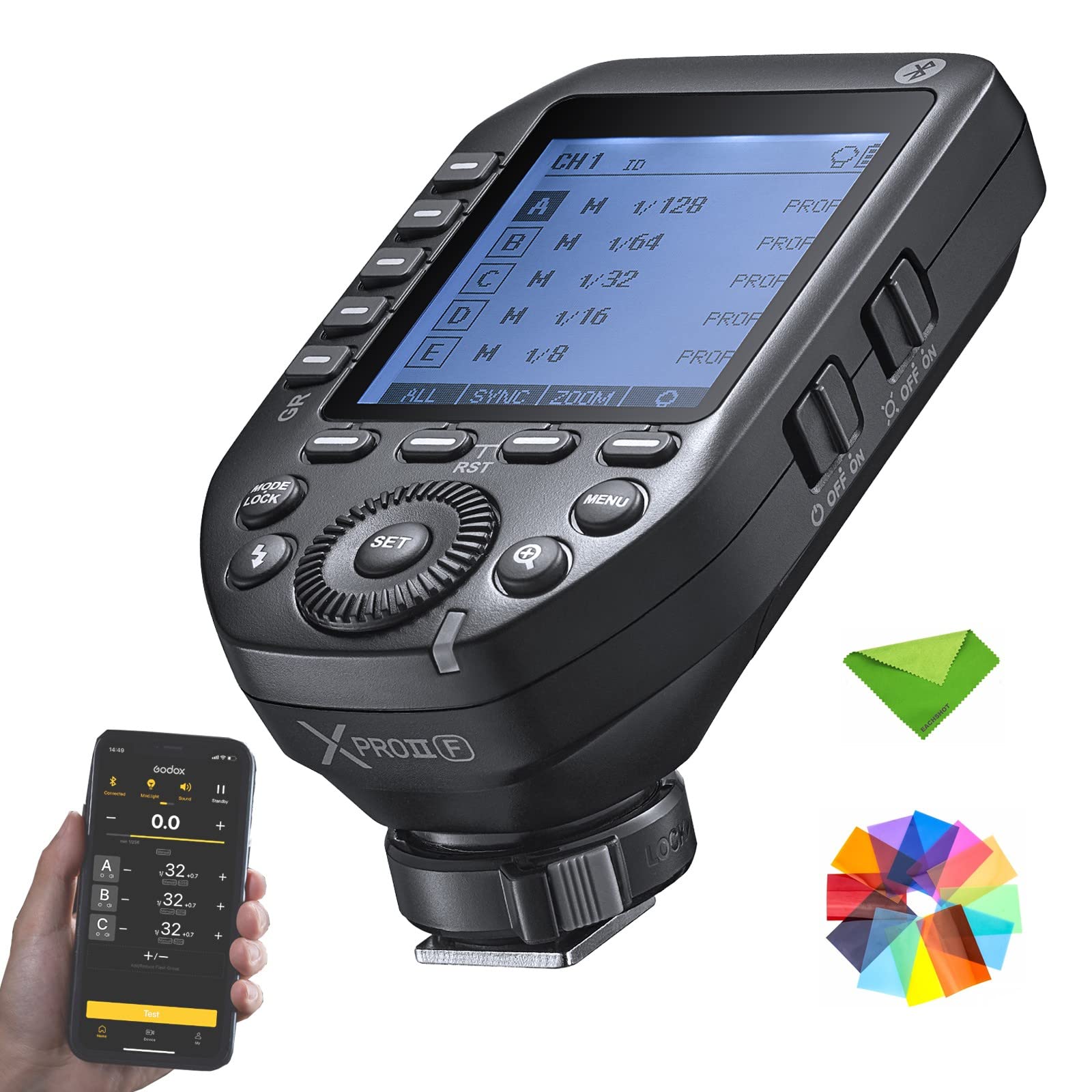 Godox XProII-F Wireless Flash Trigger for Fujifilm Cameras - 2.4G TTL HSS 1/8000S Bluetooth Compatible, Large LCD Screen (Upgraded from Xpro-F) - Perfect for Studio & Outdoor Photography
